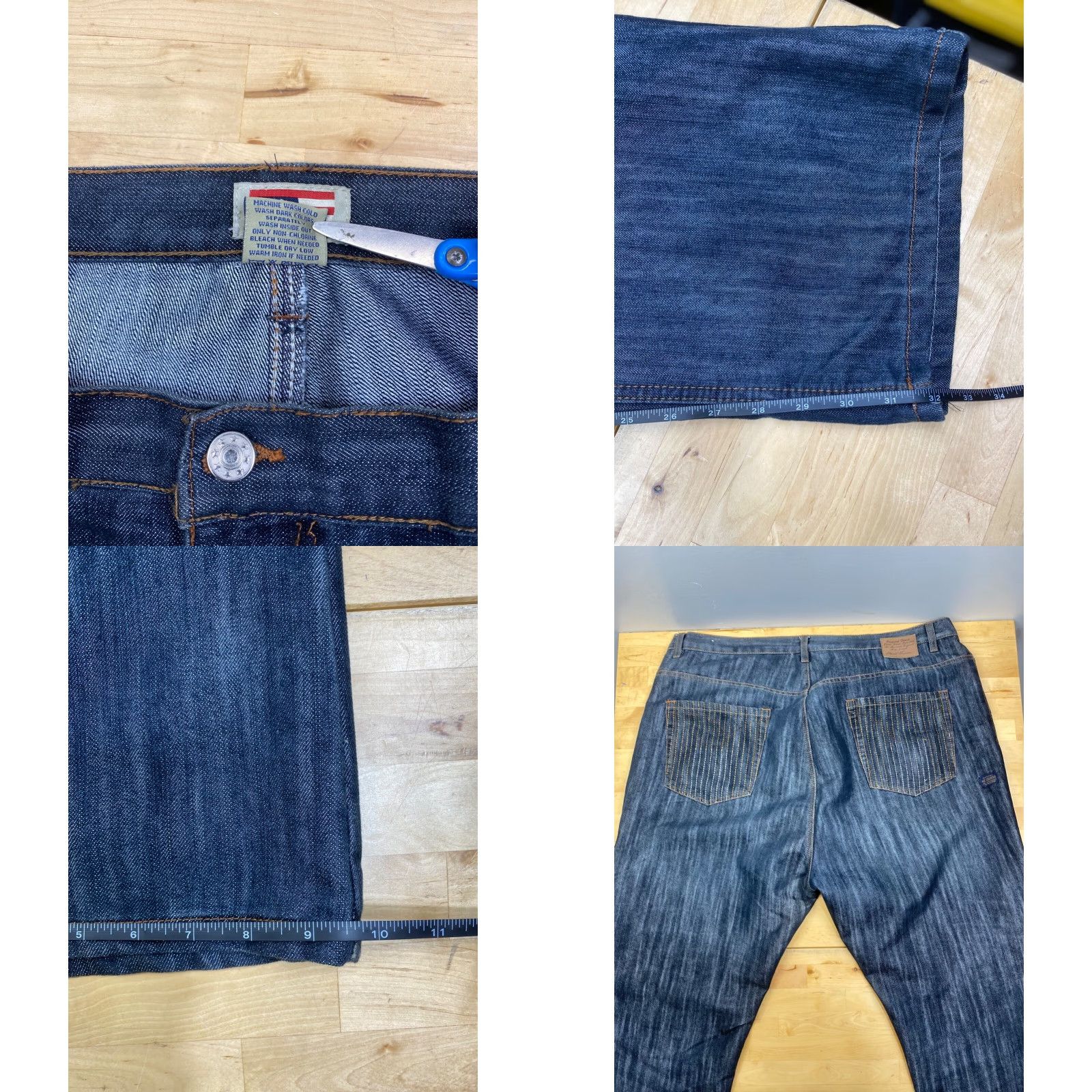 Phat Farm Phat Farm Jeans Mens 46x32 Denim Blue Baggy Loose Straight 90s Casual Mens Size US 30 / EU 46 - 8 Thumbnail