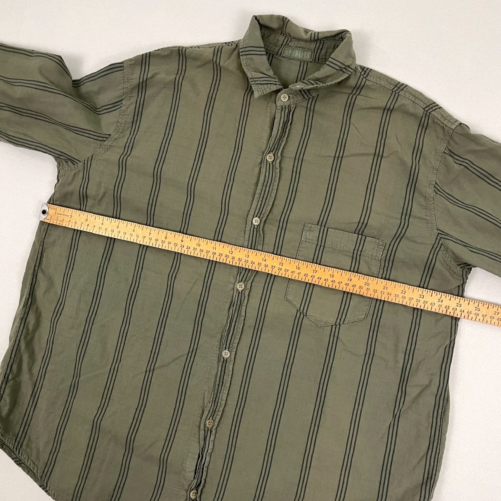 Vintage CP Shades Shirt Adult L Green Striped Button-Up Office Casual Shirt, CP Shades, Button, Striped, Green, L, Adult, Regular, Men, 1225 Size US L / EU 52-54 / 3 - 6 Thumbnail