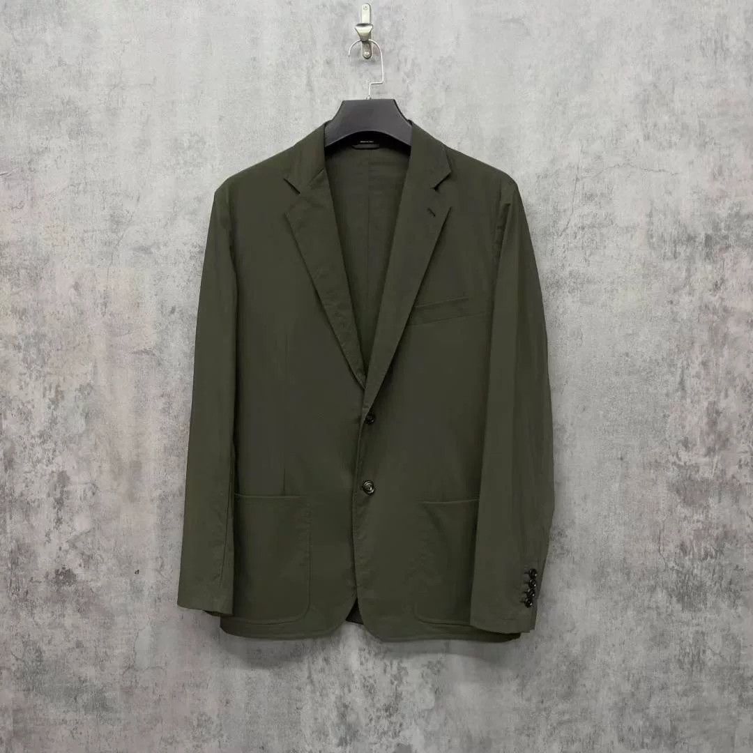Hermes Hermes Tech Fabric Olive Green Blazer Size US L / EU 52-54 / 3 - 1 Thumbnail