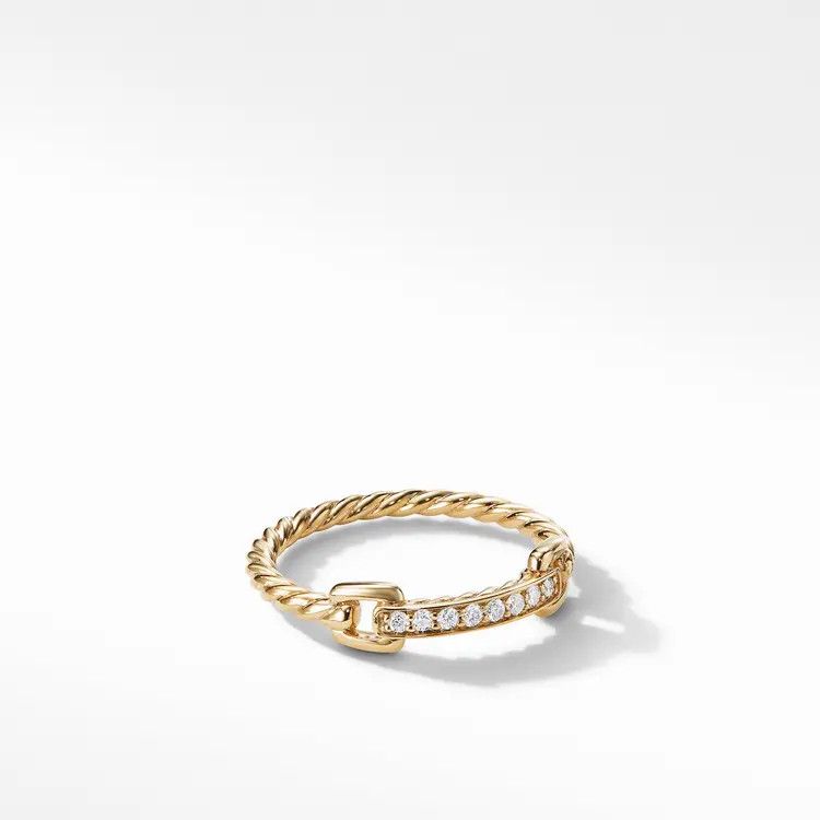 David Yurman o1s1wg111025 R13793D/Size 9 /Petite Pave Band Ring in Golden Size ONE SIZE - 1 Thumbnail