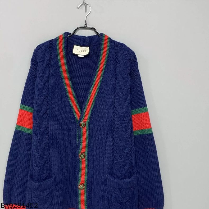 Gucci Gucci Red and green stitched knitted cardigan sweater 2501- Size US S / EU 44-46 / 1 - 2 Thumbnail