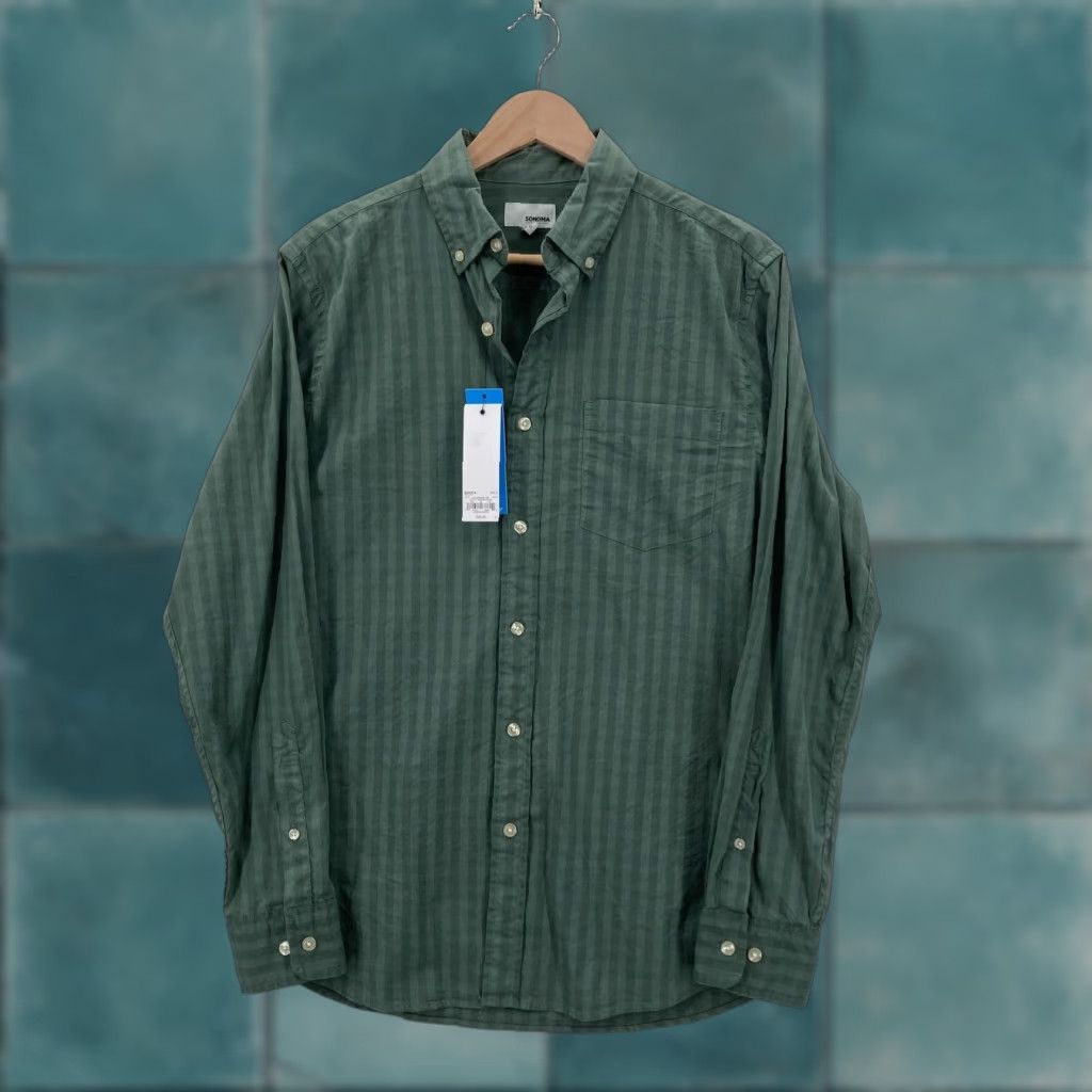 Vintage Sonoma Shirt Mens Small Green Long Sleeve Button Down Flexwear Check Plaid NWT Size US S / EU 44-46 / 1 - 1 Thumbnail