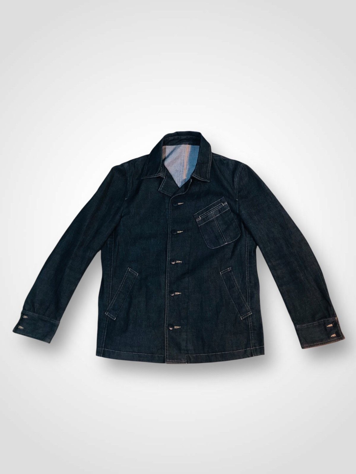 Comme Ca Ism × Japanese Brand Comme Ca Denim Buttoned Jacket (28) Size US M / EU 48-50 / 2 - 1 Thumbnail