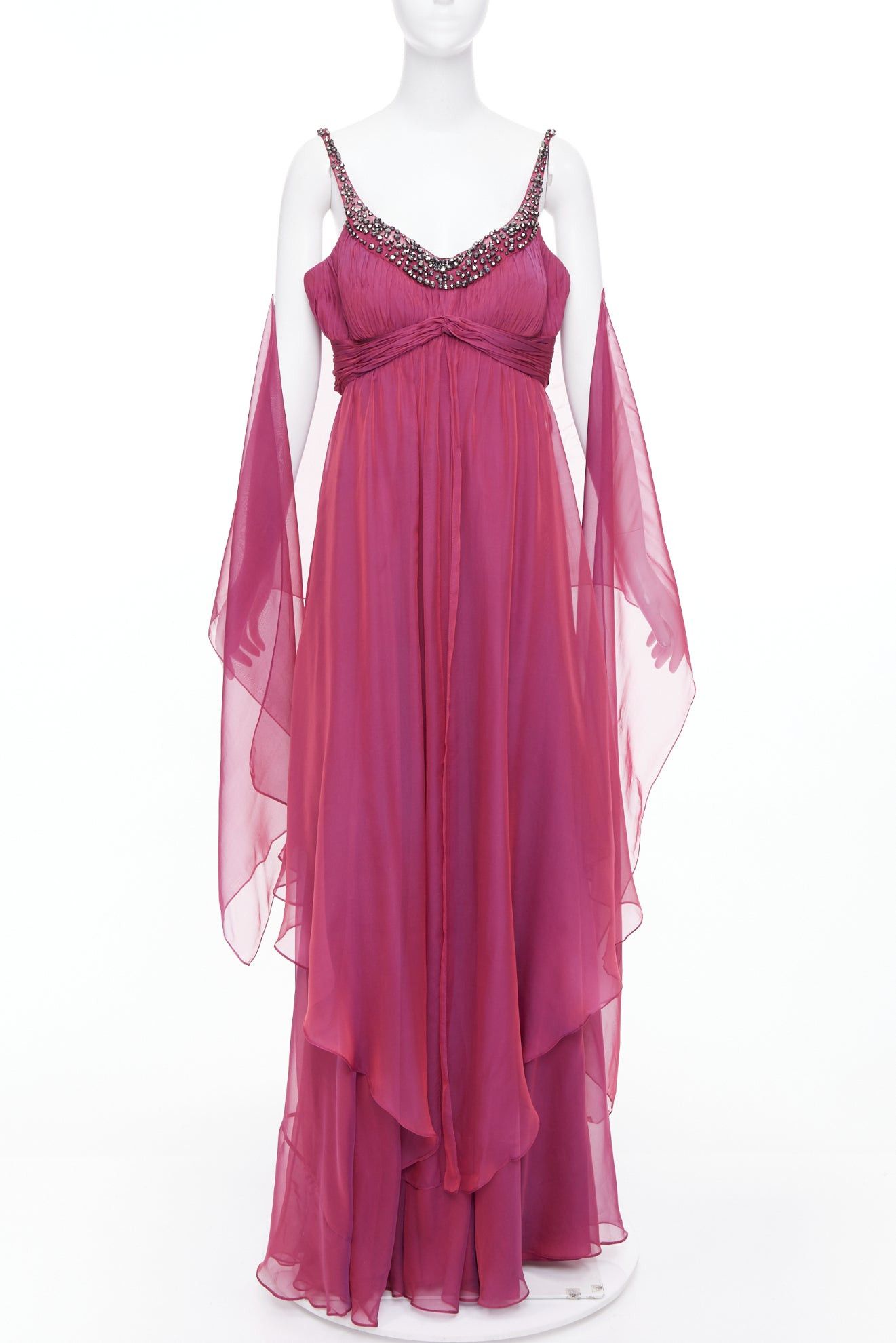 Other TERI JON Rickie Freeman iridescent purple silk beaded gown with shawl US14 3XL Size XL / US 12-14 / IT 48-50 - 1 Thumbnail