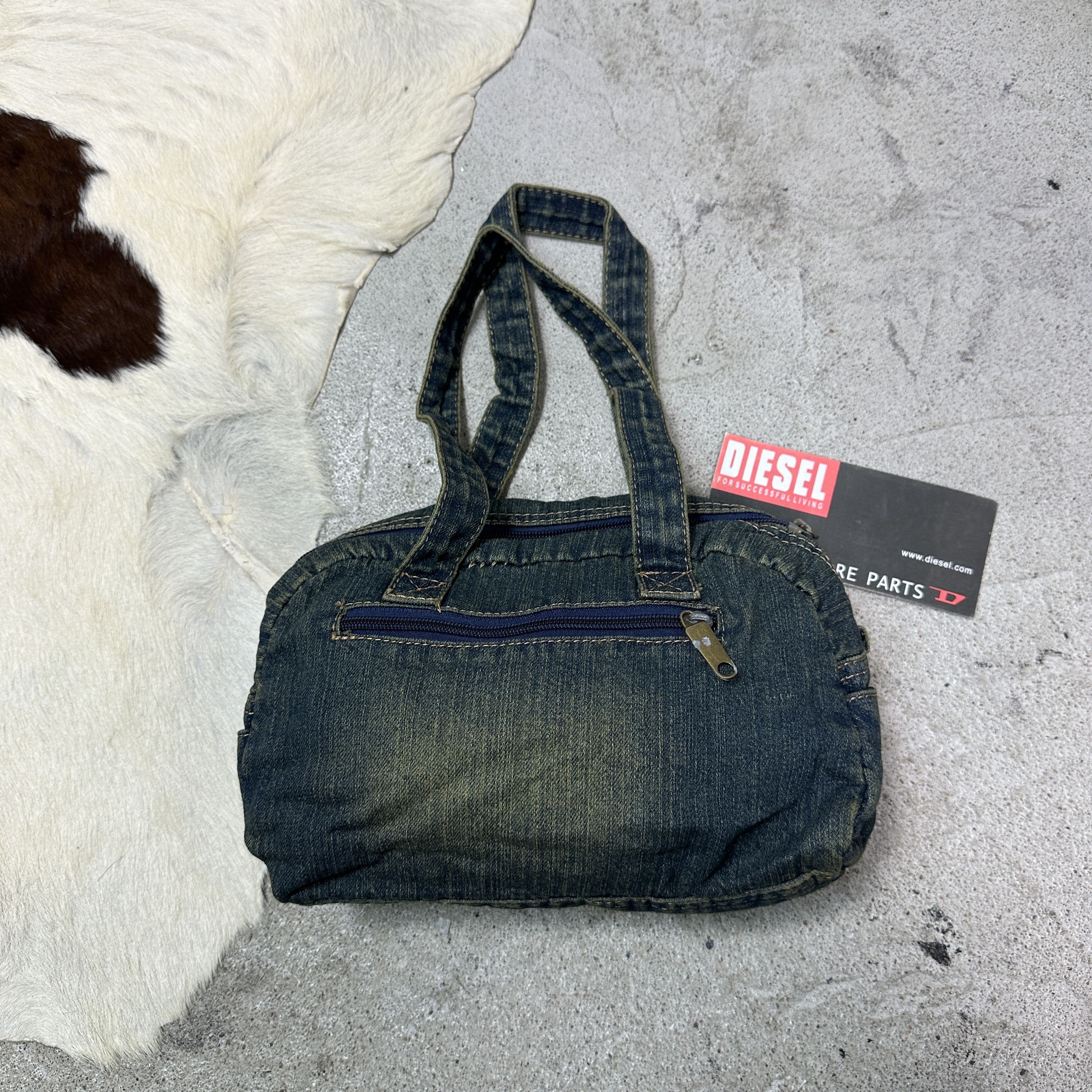 Vintage Vintage Diesel Washed Denim Chain Jeans Bag Y2K Size ONE SIZE - 5 Thumbnail
