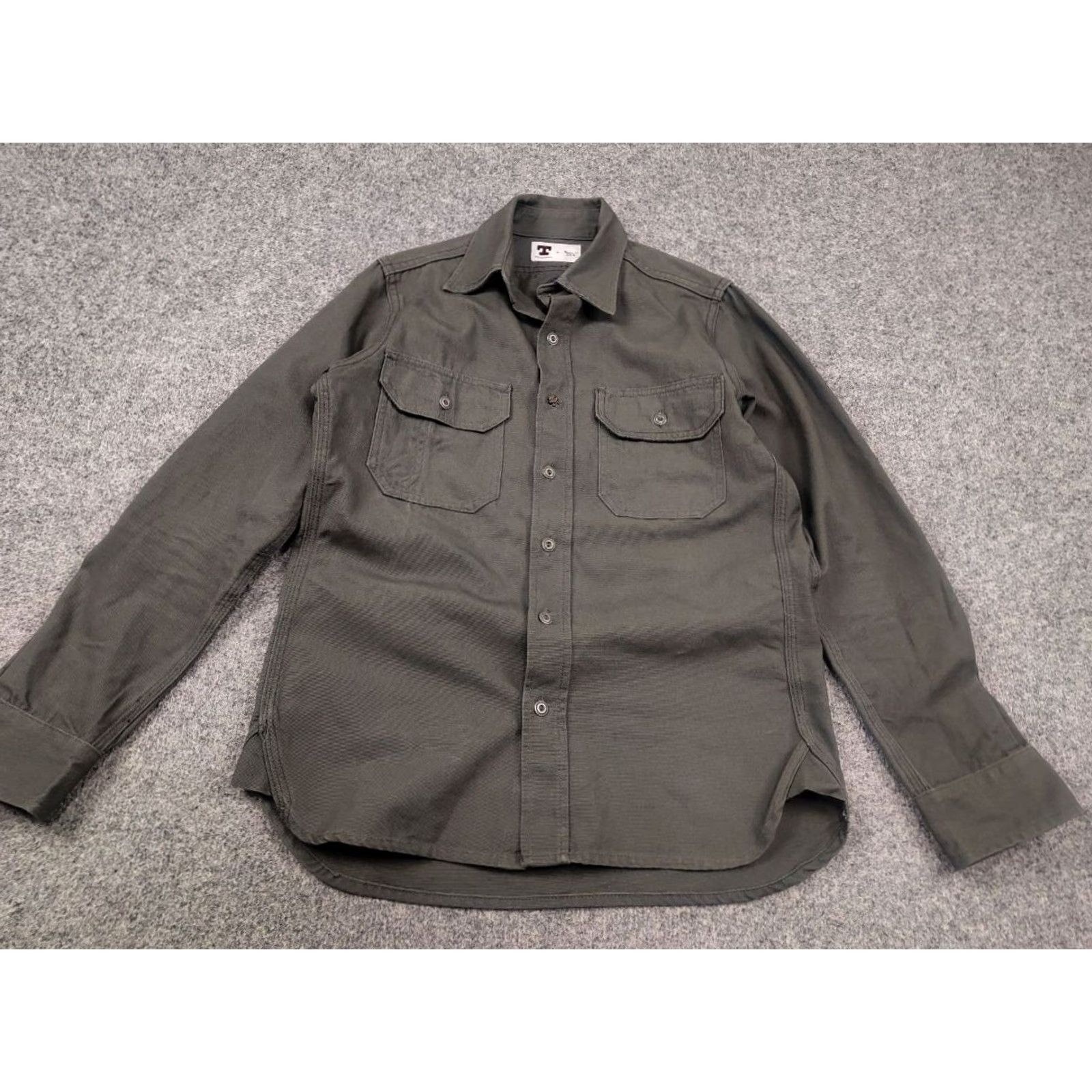 Tellason VINTAGE Tellason Olive Drab Flap Pockets Long Sleeve Button Up Work Shirt USA Size US S / EU 44-46 / 1 - 3 Thumbnail