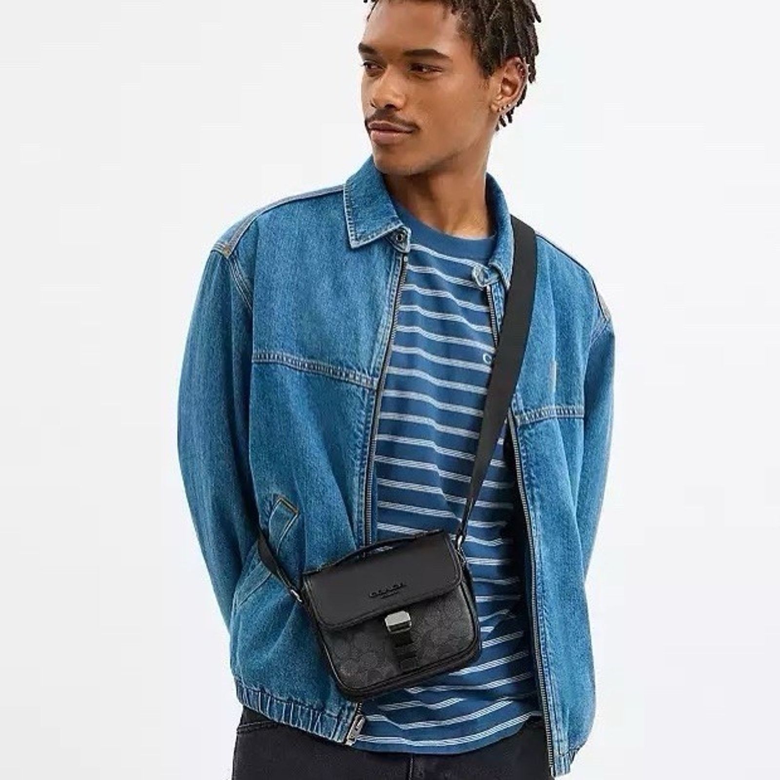 Coach NWT COACH Racer Crossbody Bag Gunmetal/Charcoal/Black CBQ13 Size ONE SIZE - 7 Thumbnail