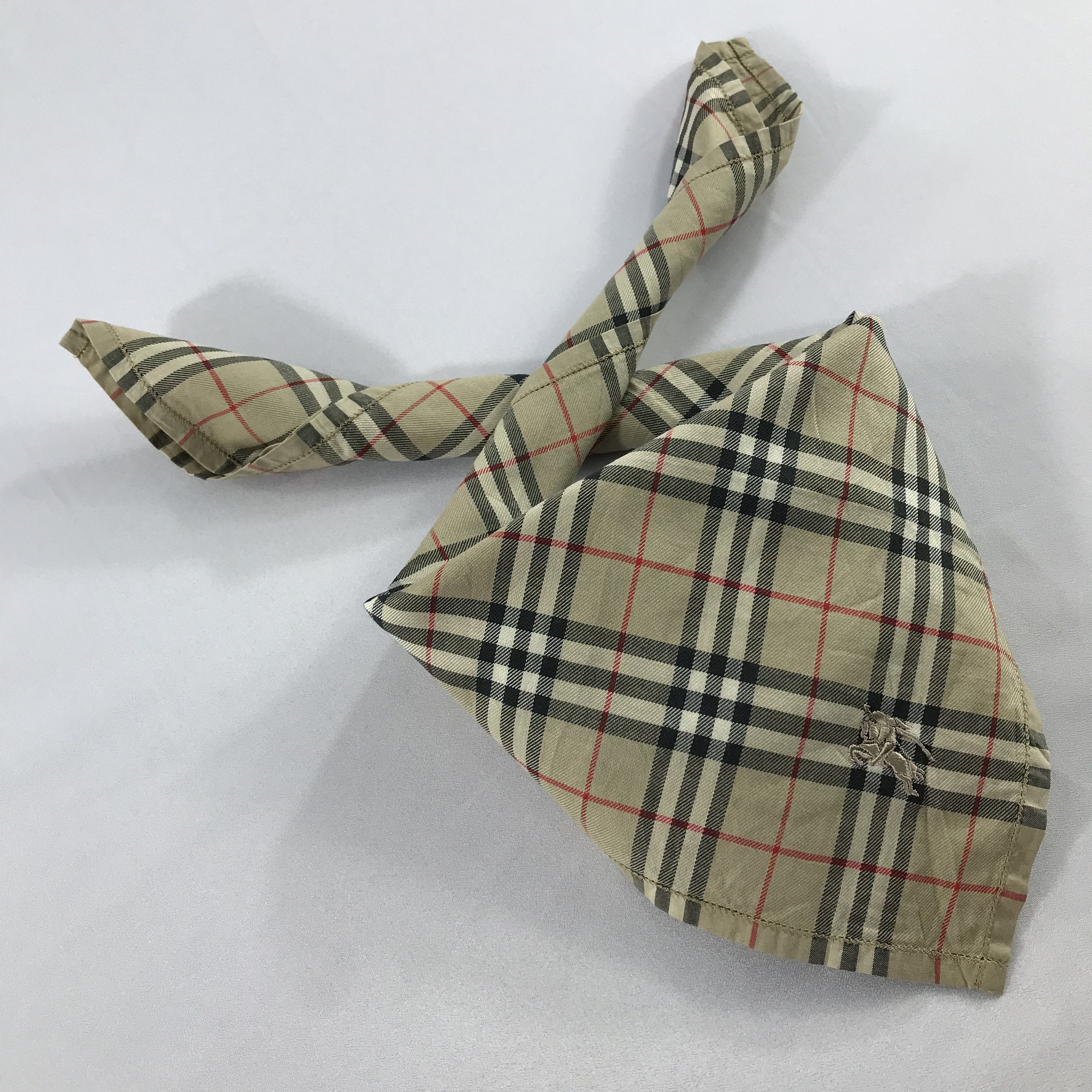 Burberry × Vintage Burberry Bandana / Handkerchief / Neckerchief - S2382 Size ONE SIZE - 4 Thumbnail