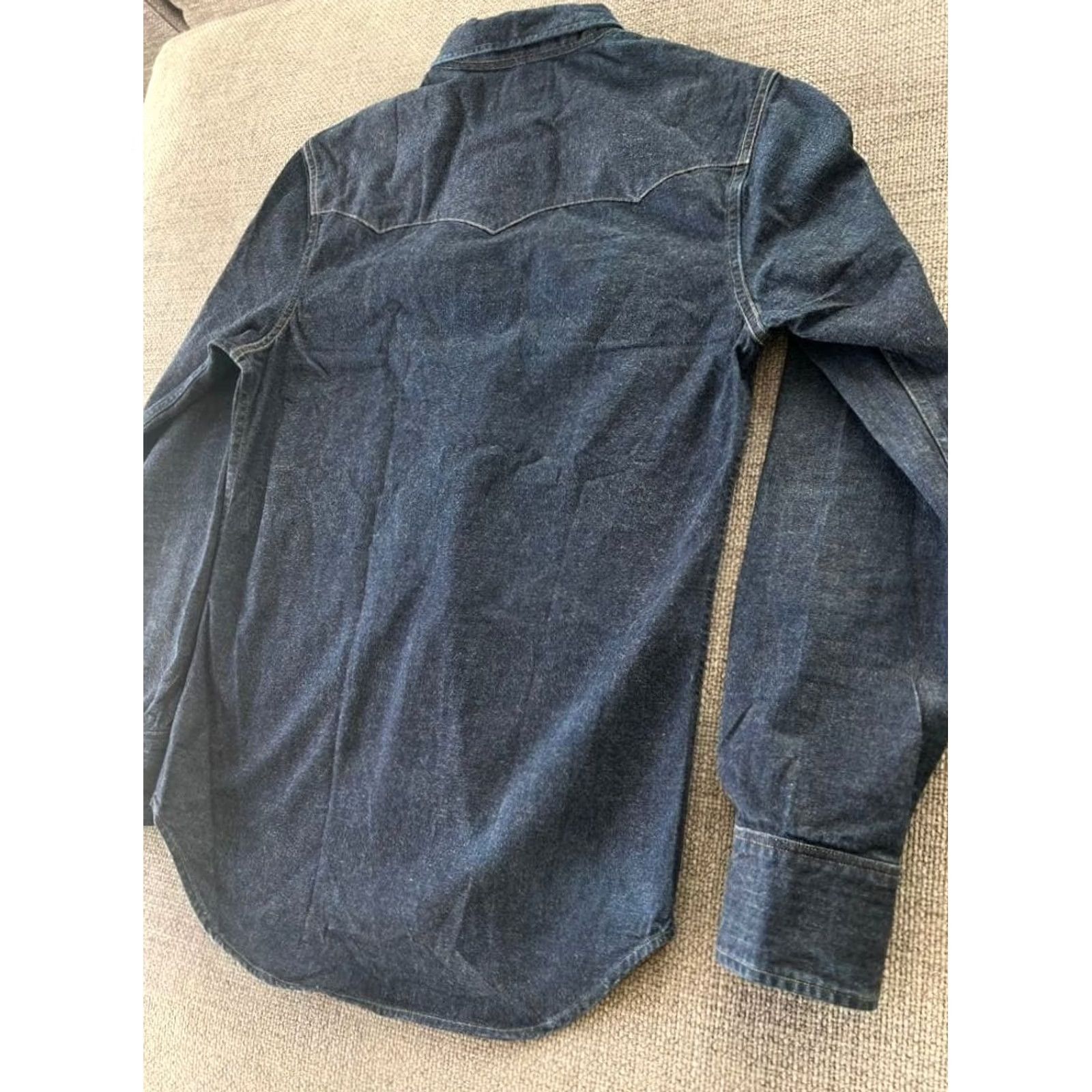 Ralph Lauren RRL RALPH LAUREN Shirt Men's XS Indigo Denim Western Solid Casual USED Size US XS / EU 42 / 0 - 6 Thumbnail