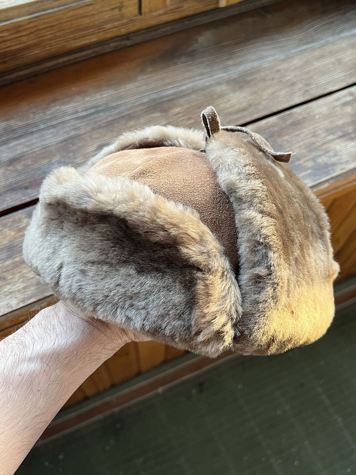 Leather Vintage Ushanka CRAMBES Y2K Leather Trapper Hat Rare Size ONE SIZE - 7 Thumbnail