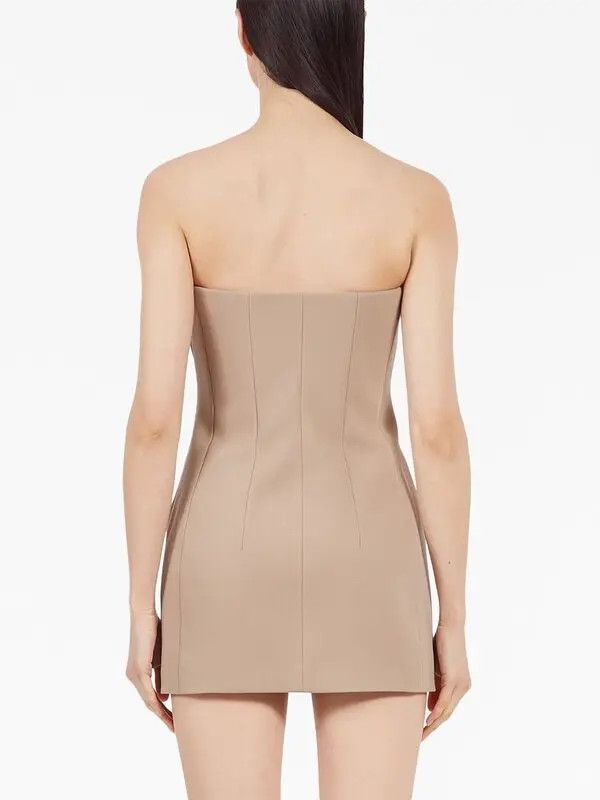Salvatore Ferragamo o1y0326 Mini Dress in Sand Size M / US 6-8 / IT 42-44 - 4 Thumbnail