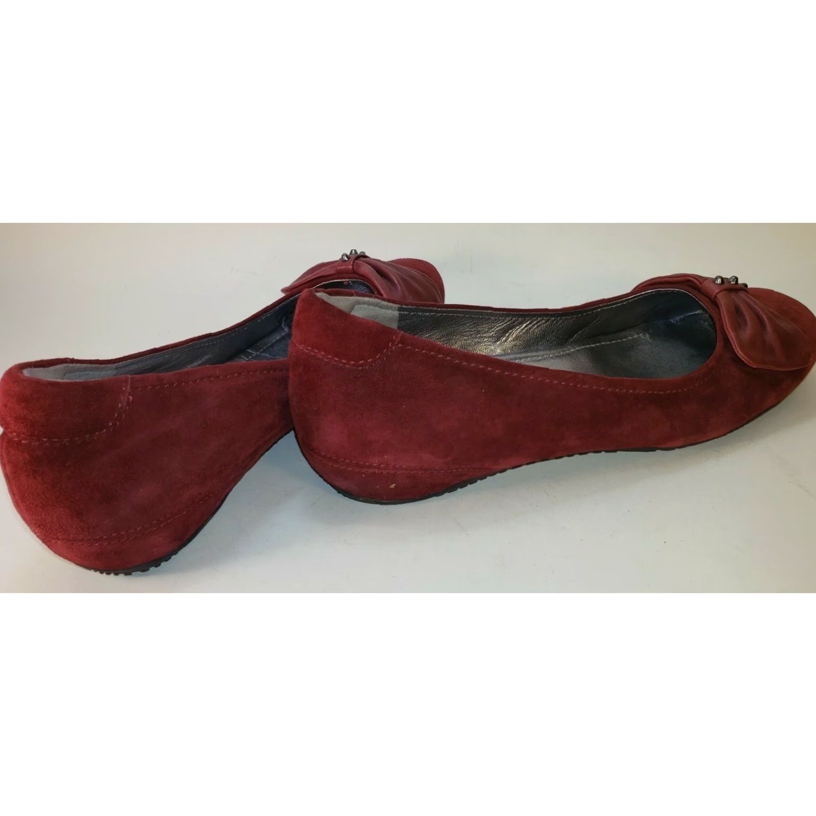 Ecco Ecco Bouillon Bow Red Suede Slip On Ballet Flats Womens 7.5 EU 38 Size US 8 / IT 38 - 6 Thumbnail