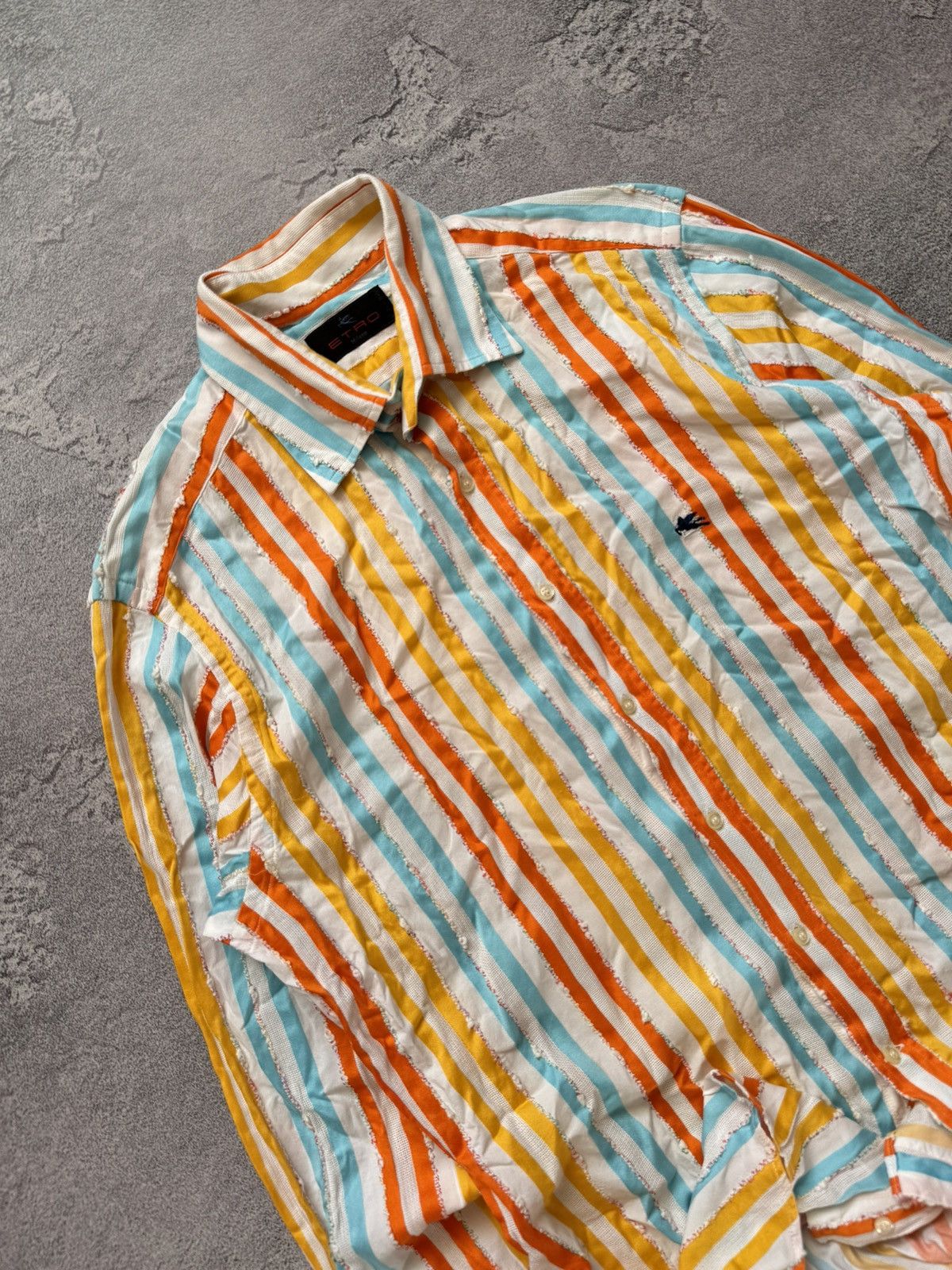 Etro × Vintage ETRO L striped multicolour shirt button up dress long sleeve Size US L / EU 52-54 / 3 - 2 Thumbnail