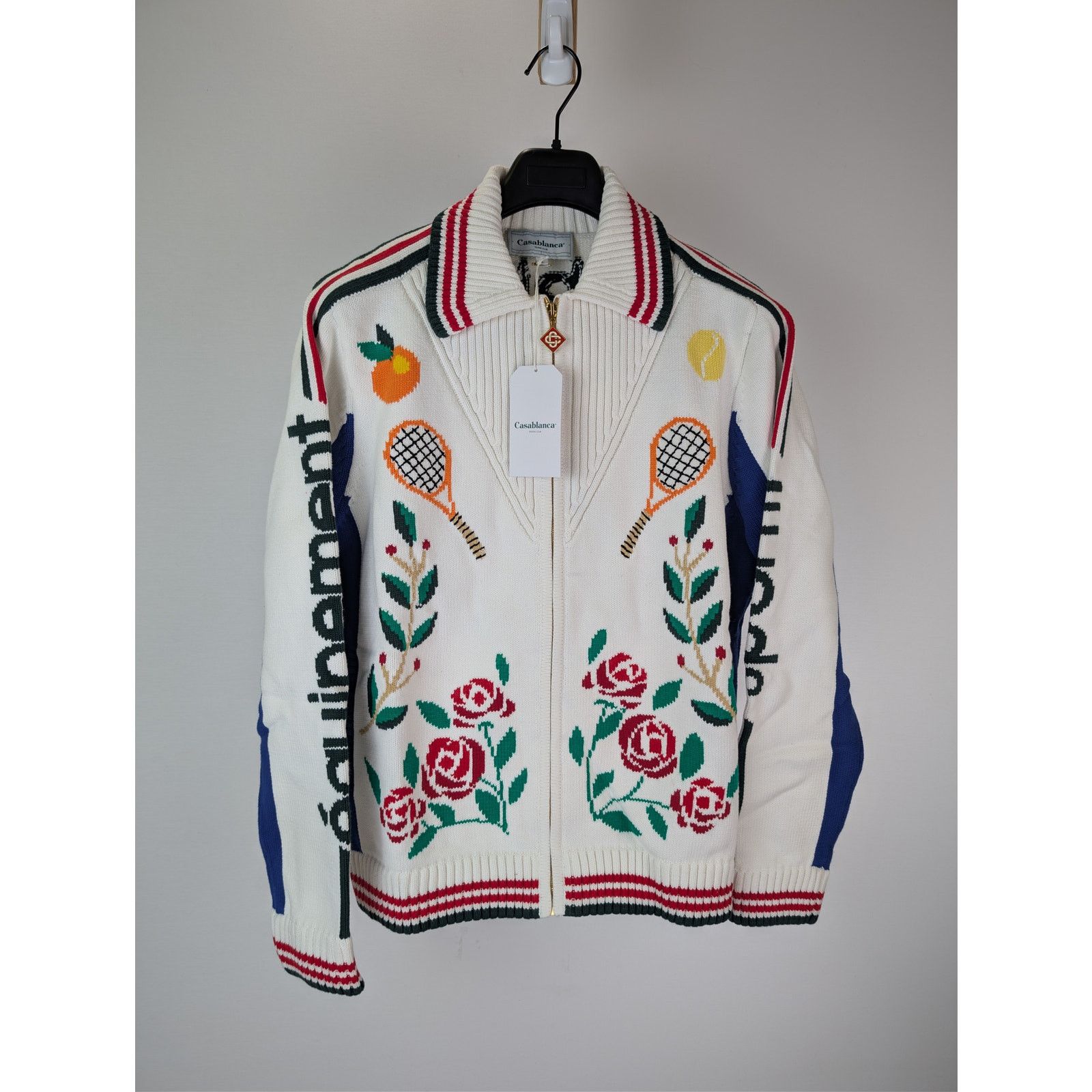 Casablanca o1rshd1 Laurel Intarsia Knit Jacket in Multi Size US XL / EU 56 / 4 - 1 Thumbnail