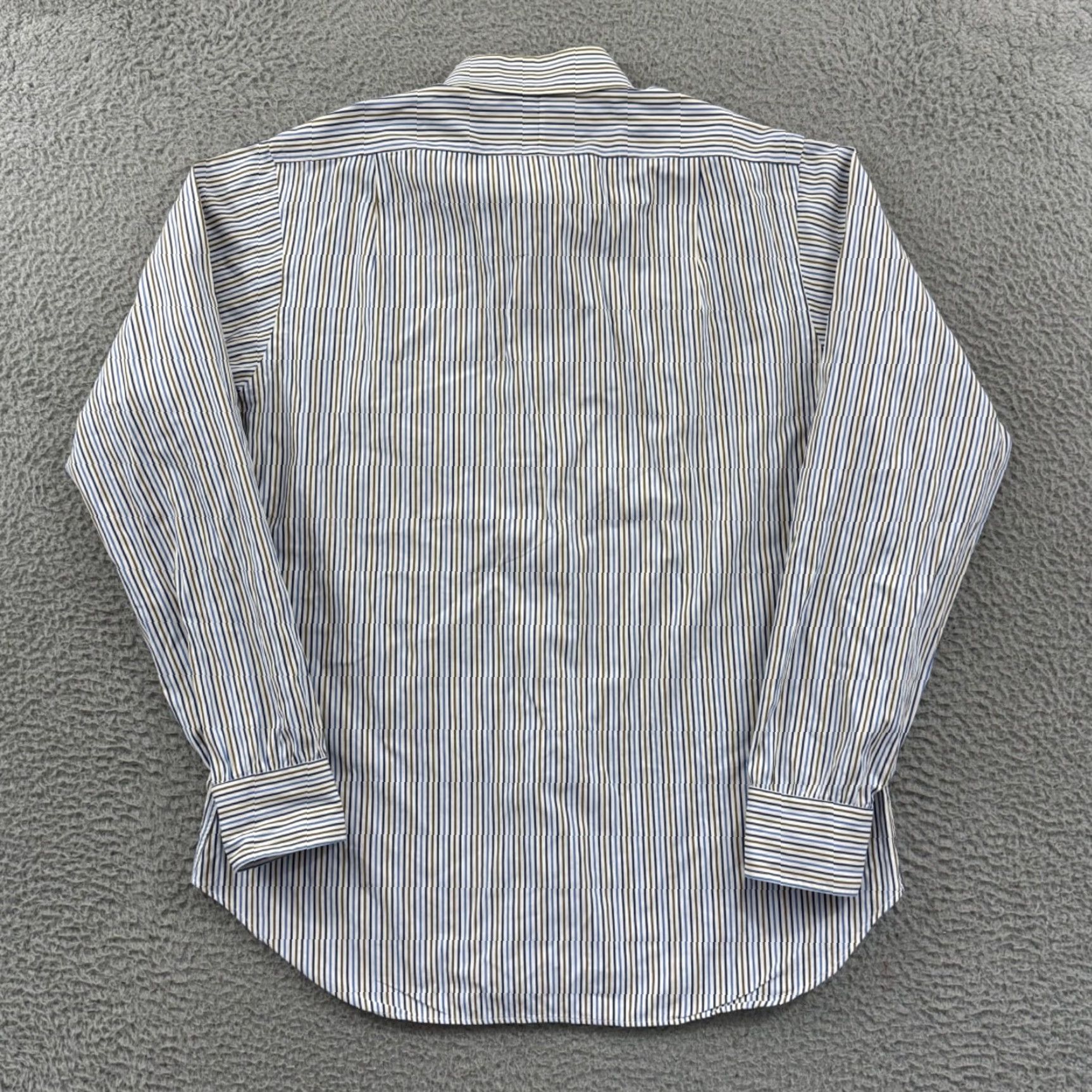 CO Carroll & Co Shirt Men’s Medium Blue Striped Button Up Long Sleeve Preppy Italy Size US M / EU 48-50 / 2 - 7 Thumbnail