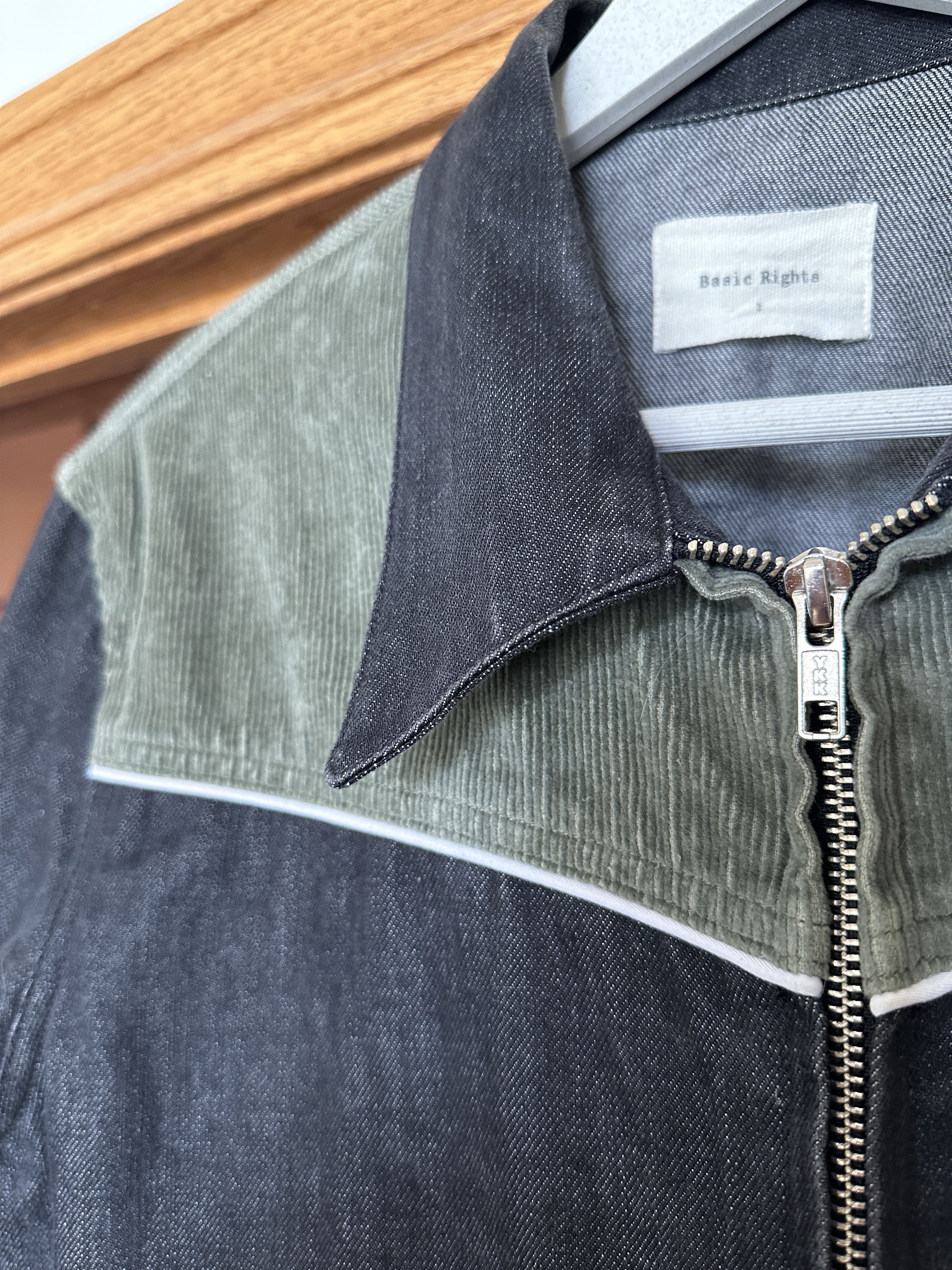 Basic Rights Two Tone Denim and Corduroy Western Jacket - Green and Black Size US S / EU 44-46 / 1 - 3 Thumbnail