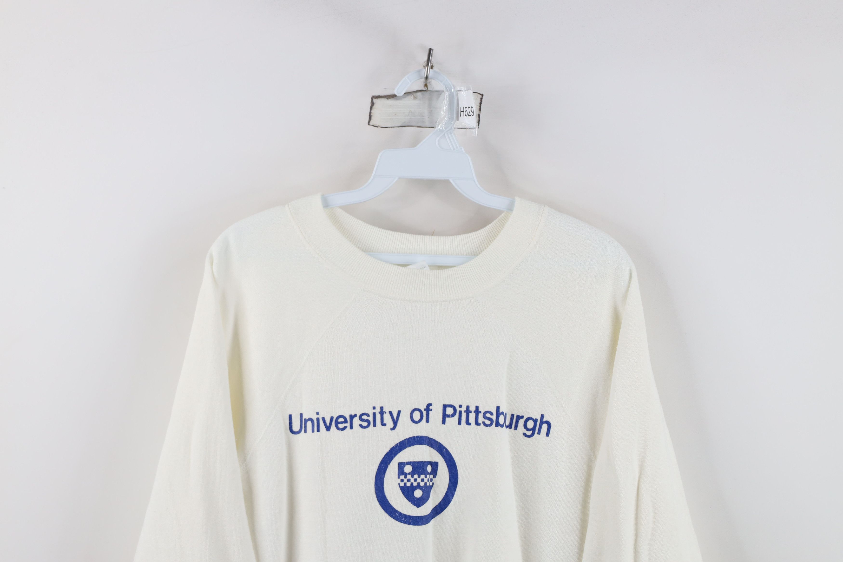 Vintage Vintage 70s University of Pittsburgh Sweatshirt White USA Size L / US 10 / IT 46 - 2 Thumbnail