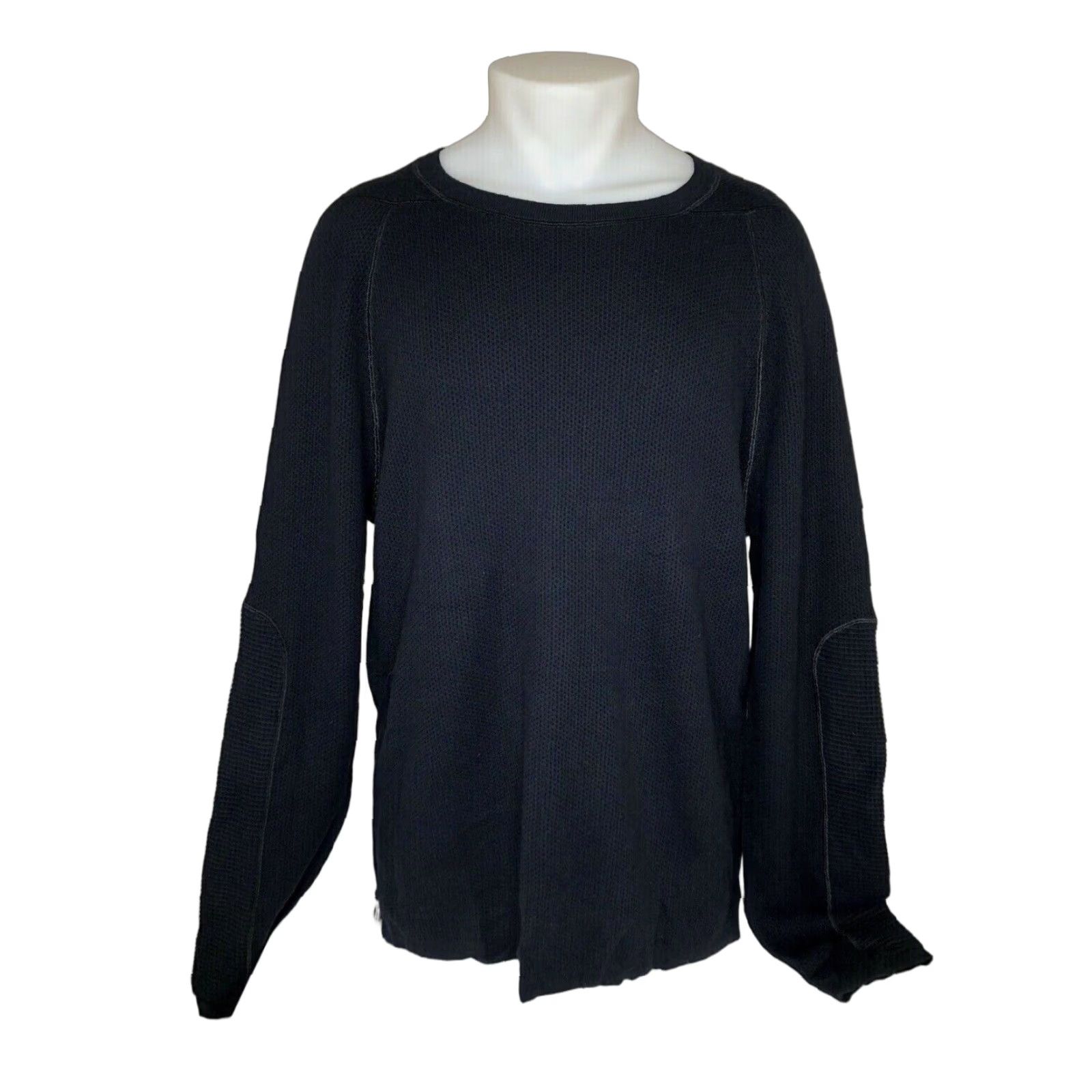 Helmut Lang HELMUT LANG Sweater Wool Blend Waffle-Knit Zip Both Sides Patch Black L Mens Size US L / EU 52-54 / 3 - 1 Thumbnail