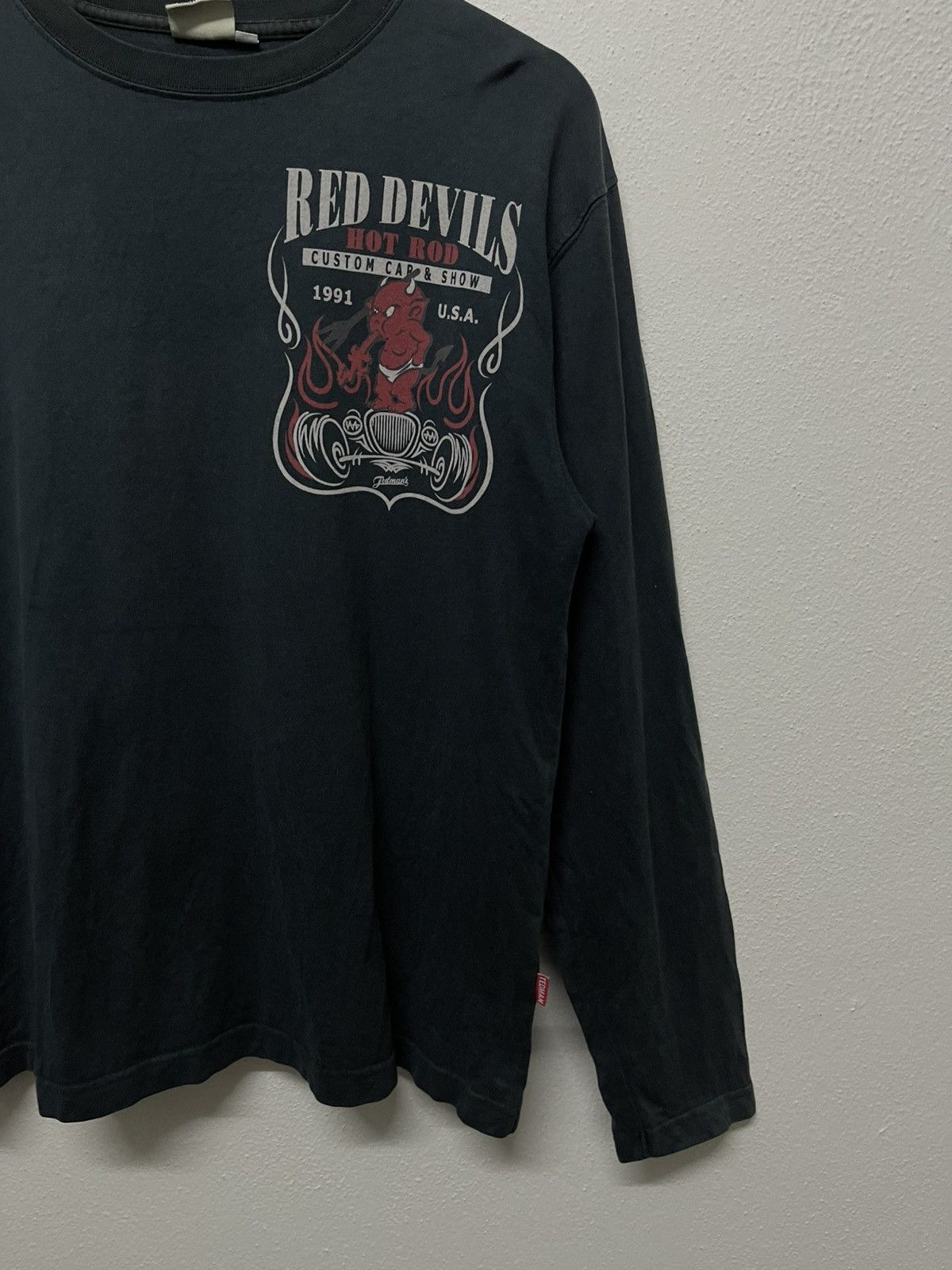 Tedman 2000s TEDMAN RED DEVIL HOT ROD LONG SLEEVE TSHIRT FADED Size US M / EU 48-50 / 2 - 3 Thumbnail