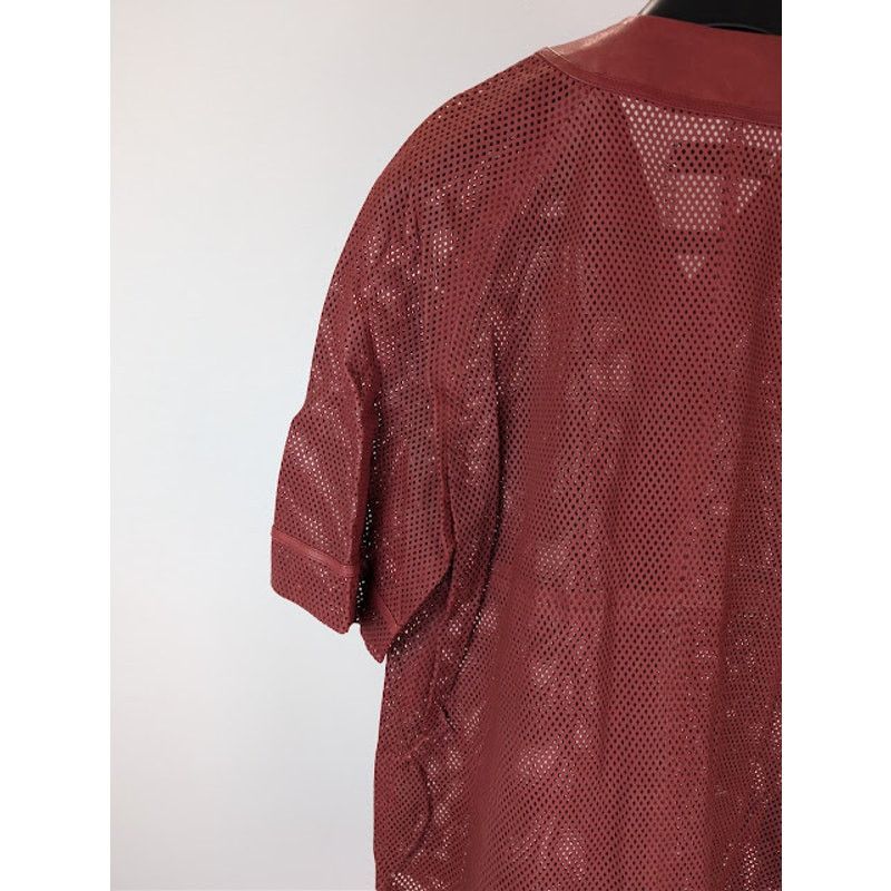 Amiri o1rshd1 MA Perforated Baseball Shirt in Sun Dried Tomato Size US M / EU 48-50 / 2 - 15 Thumbnail