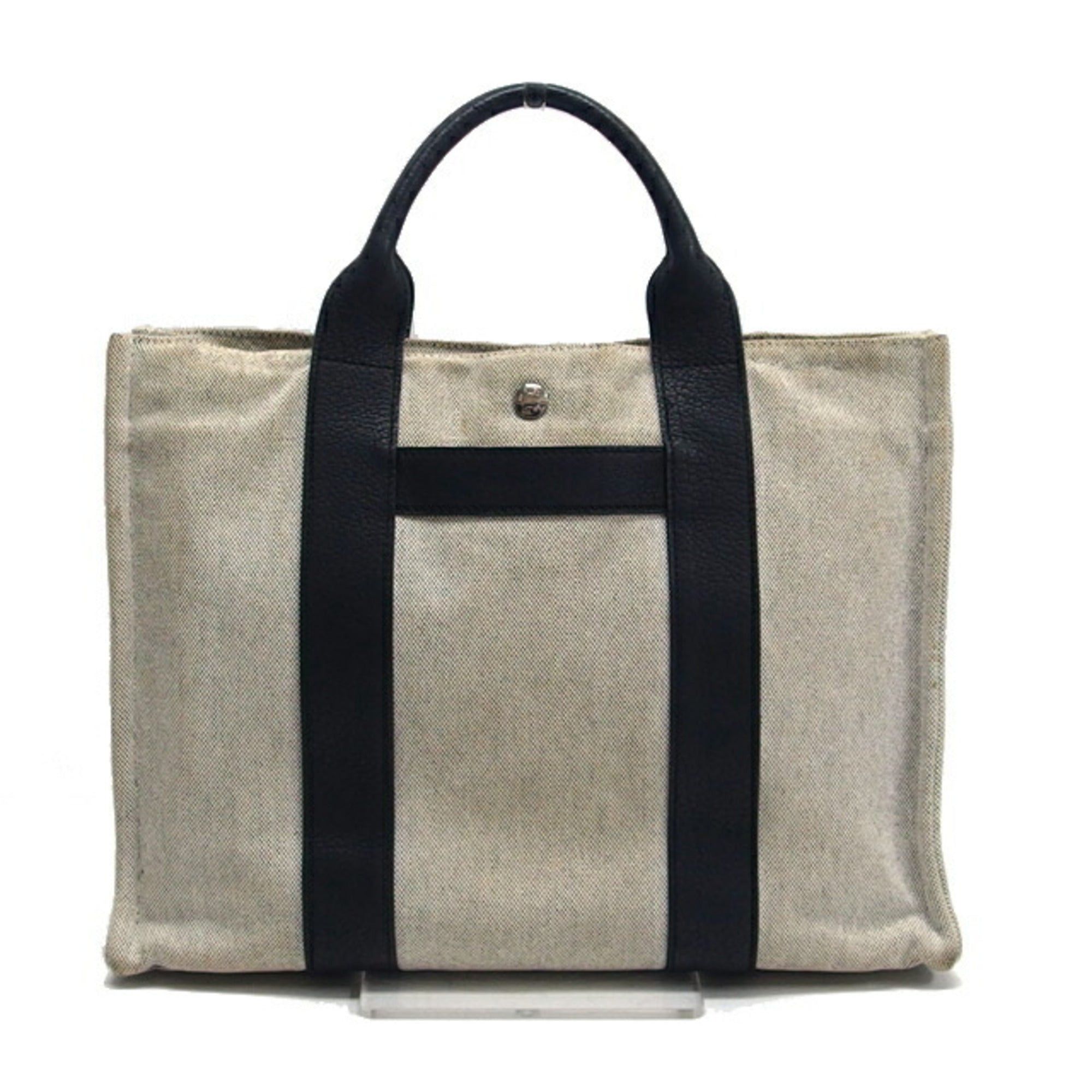 image of Hermes Sac Arne Mm Tote Bag Light Gray Black, Women's