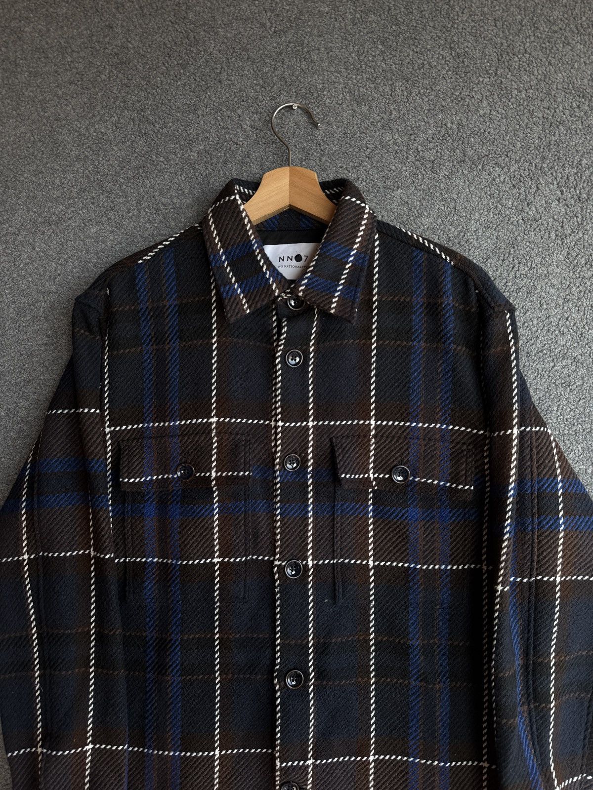 NN07 NN07 Brown and Navy Soren Check Overshirt Size US M / EU 48-50 / 2 - 2 Thumbnail