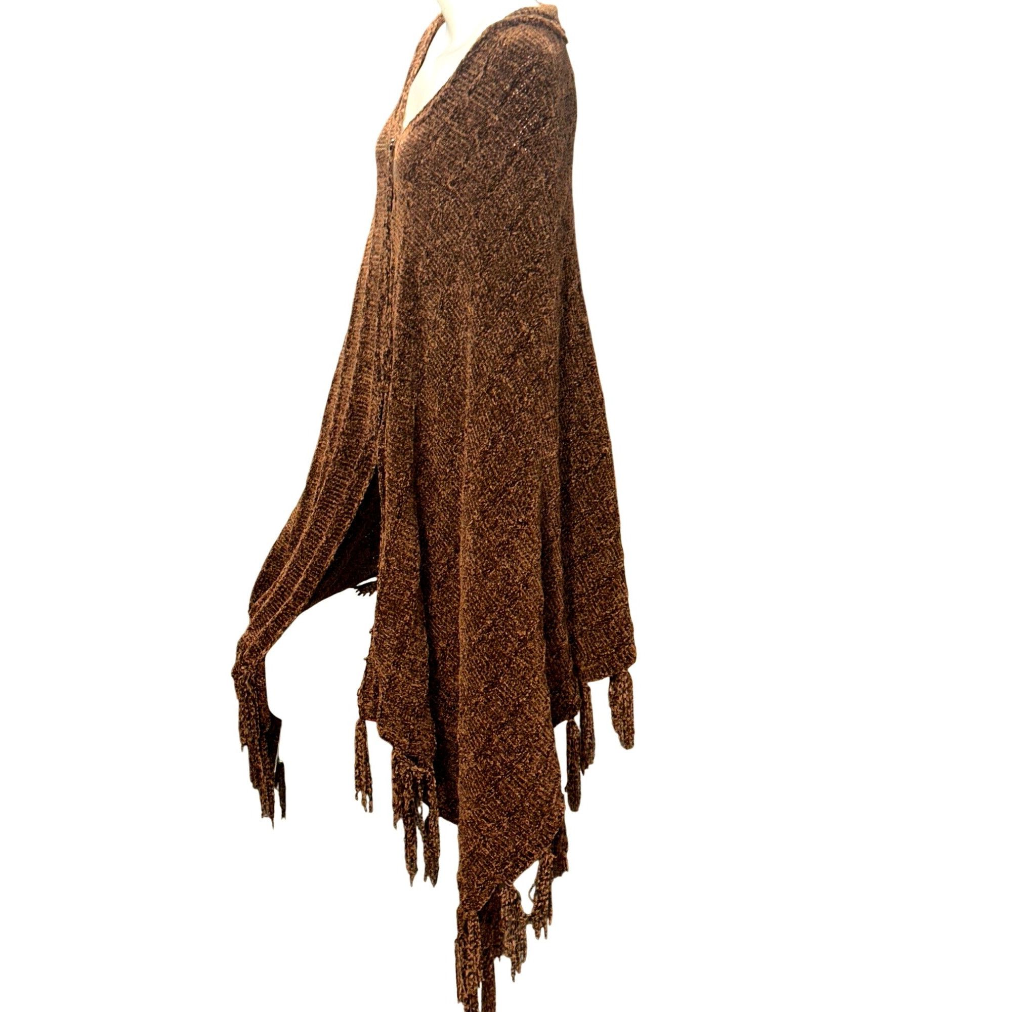 Other CCC Handmade Brown Knitted Shawl Wrap Fringe Edges One Size Size ONE SIZE - 2 Thumbnail