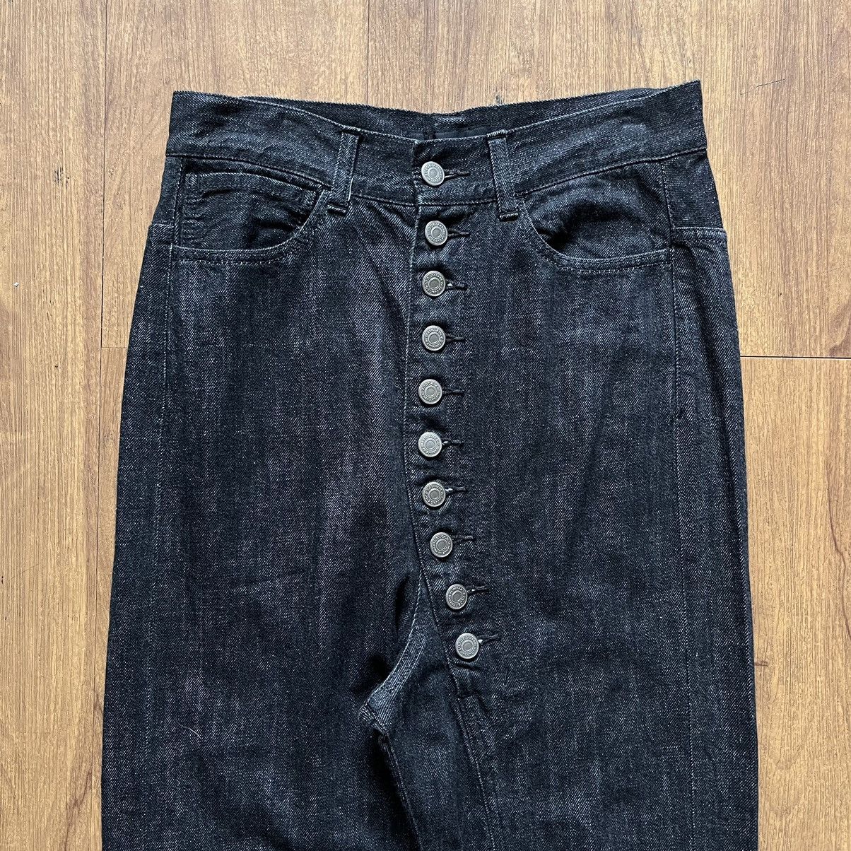 14th Addiction × Japanese Brand × Zucca Cabane de Zucca Asymetric Ten Button Denim Pants Size US 29 - 2 Thumbnail