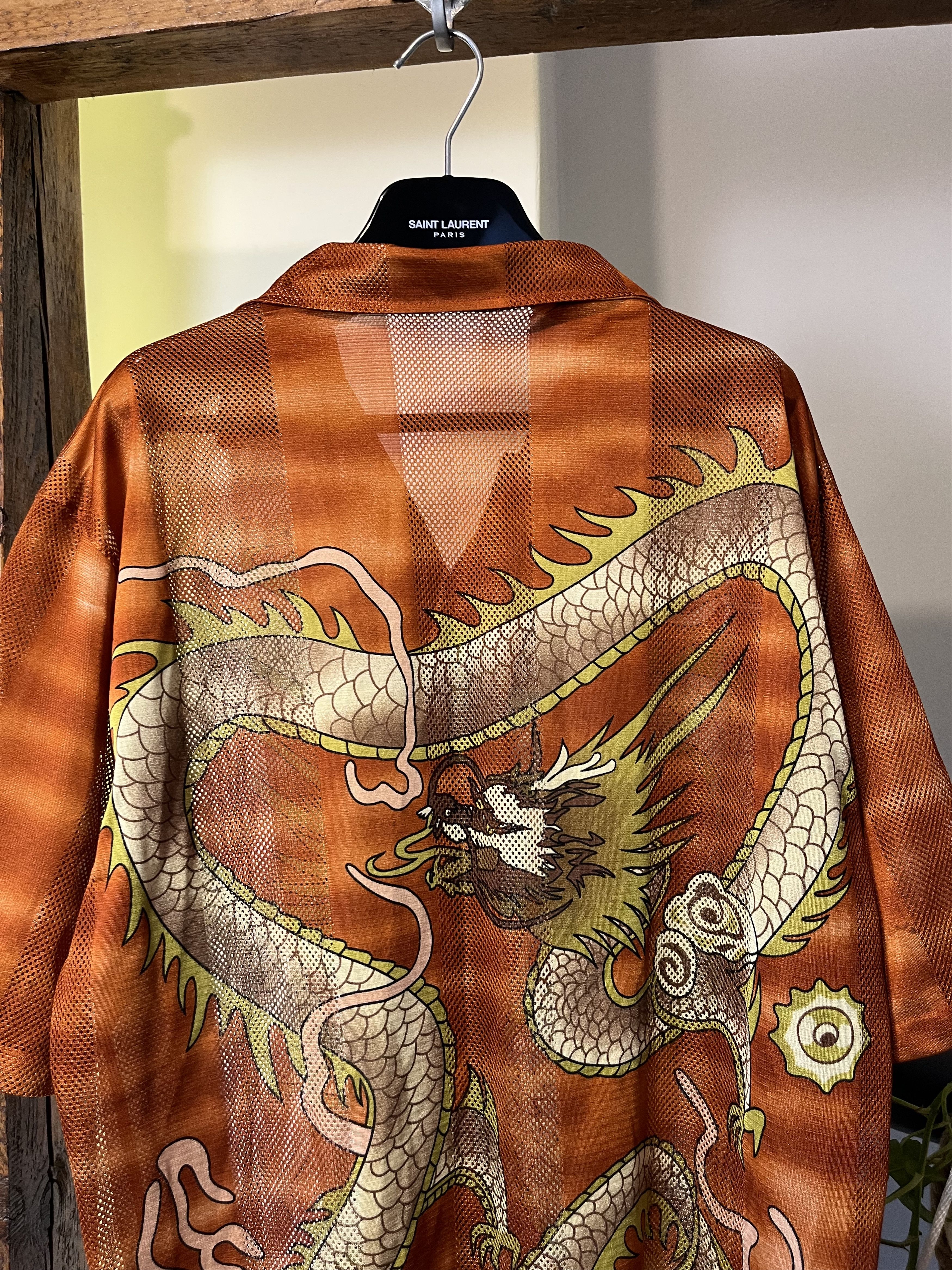 Japanese Brand × Vintage Vintage y2k Dragon Mesh Shirt Avant Garde Anime Crazy Size US XL / EU 56 / 4 - 5 Thumbnail