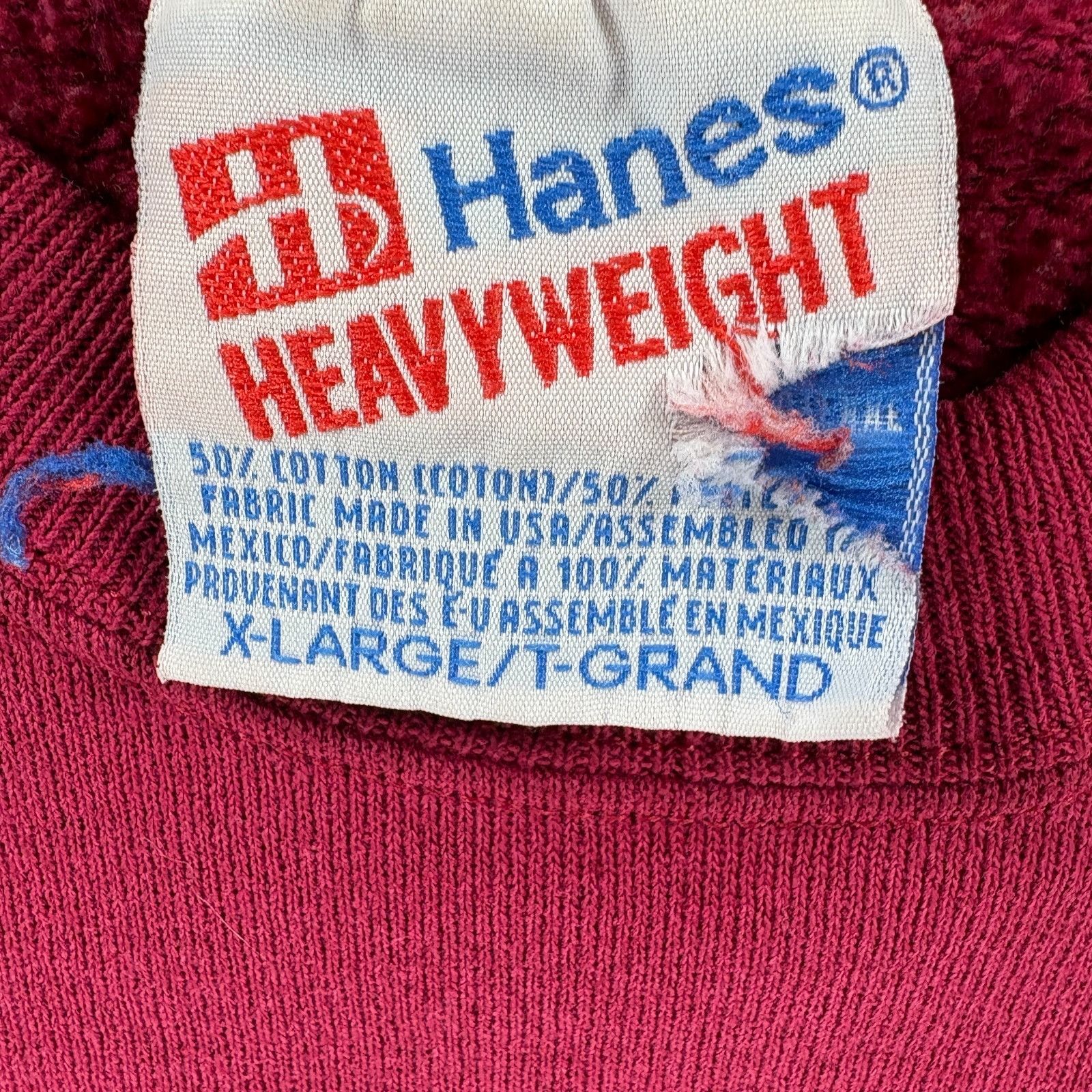 Hanes VTG Hanes Rho Chi Sweatshirt XL Maroon 90s Greek Letter Rush Size US XL / EU 56 / 4 - 5 Thumbnail