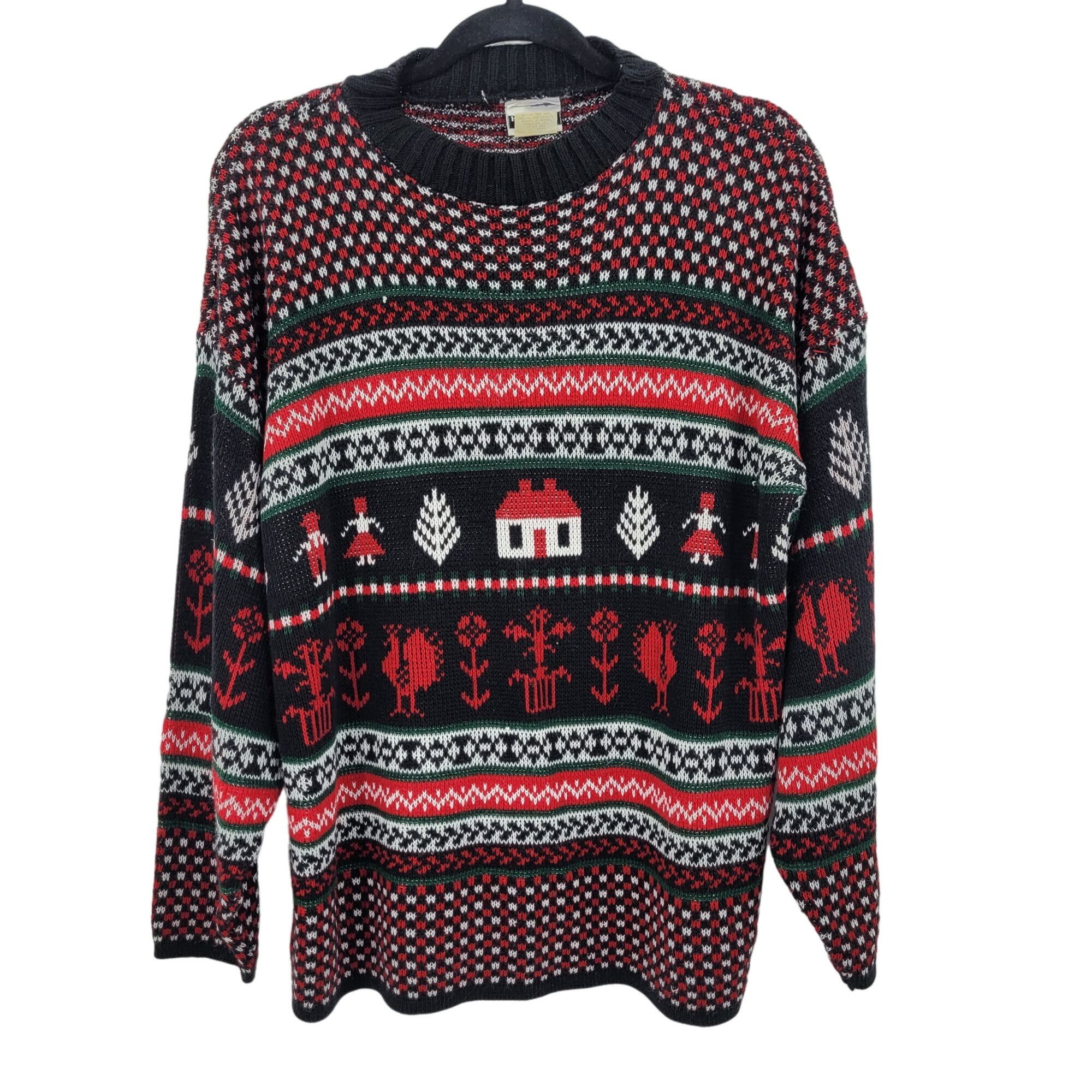 Vintage Vintage Ugly Christmas Sweater L Navy Red Argyle Non Itch Size US L / EU 52-54 / 3 - 1 Thumbnail