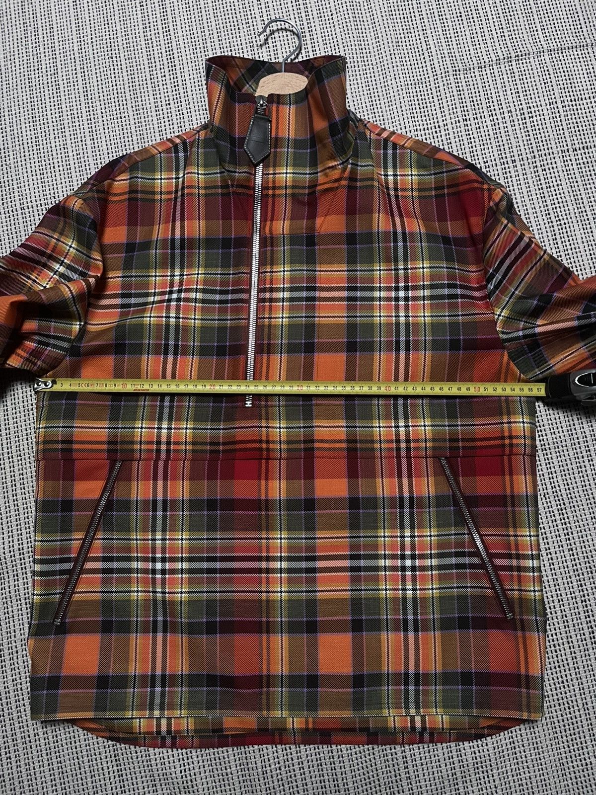 Hermes Hermes F/W 2021 runway jacket checkered halfzip orange Size US M / EU 48-50 / 2 - 16 Thumbnail
