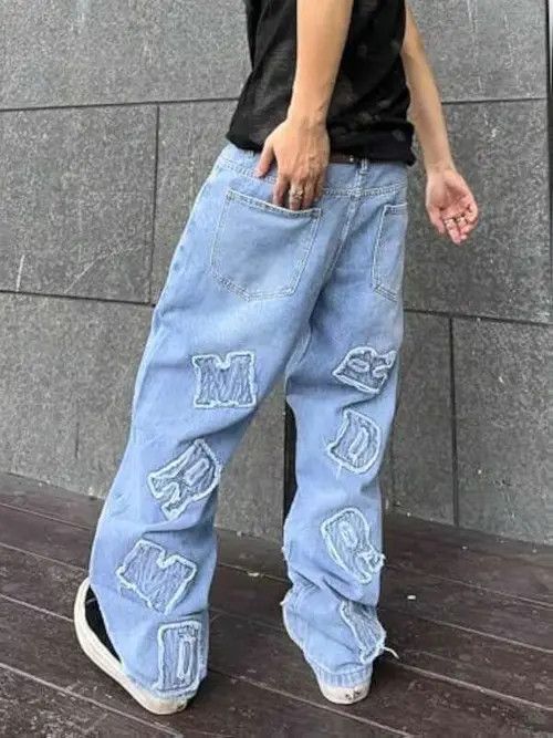 Japanese Brand × Vintage DRIP Street baggy distressed jeans Y2K Size US 32 / EU 48 - 2 Thumbnail