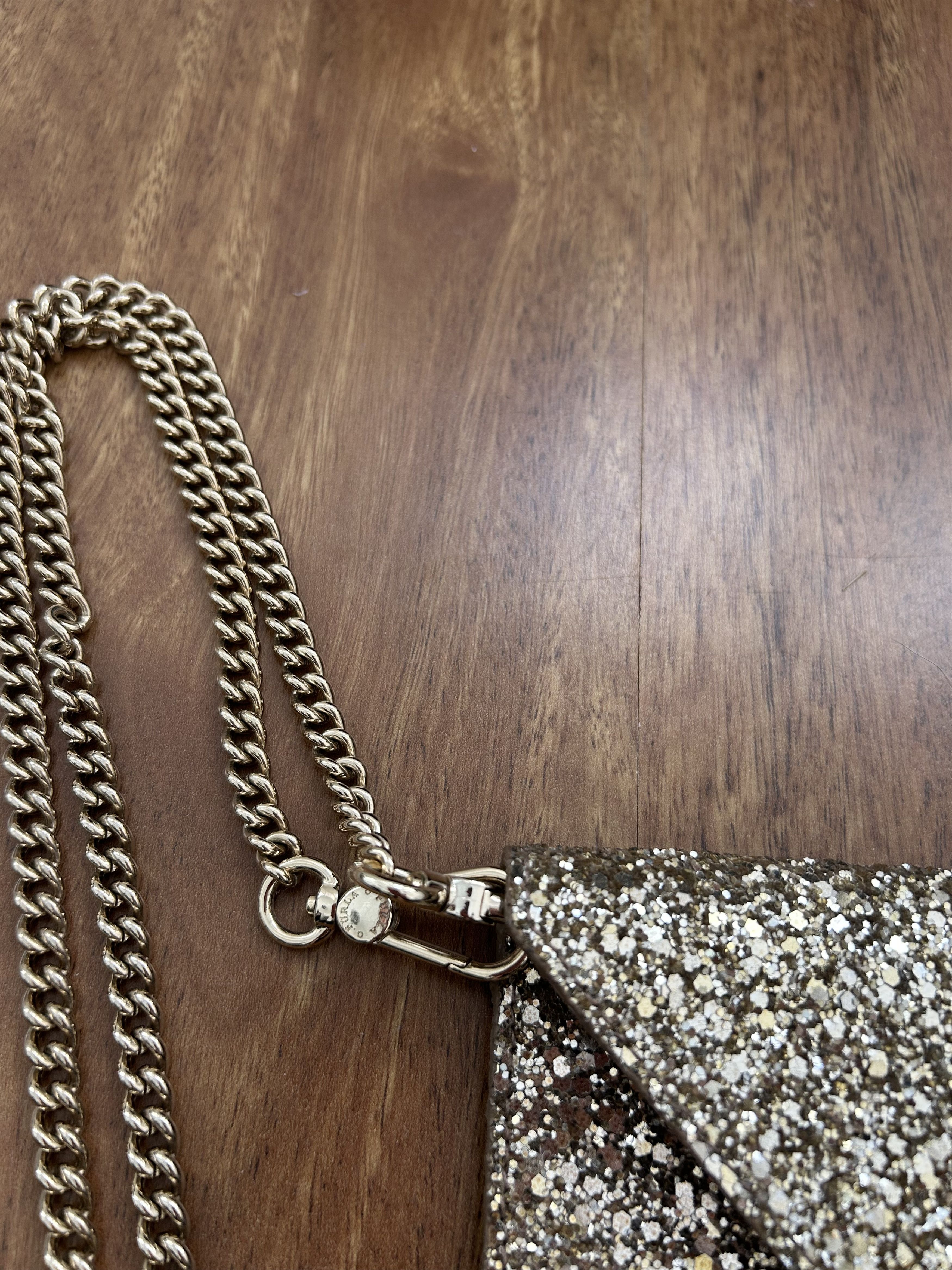 Jimmy Choo Jimmy school envelope clutch gold glitter Size ONE SIZE - 4 Thumbnail