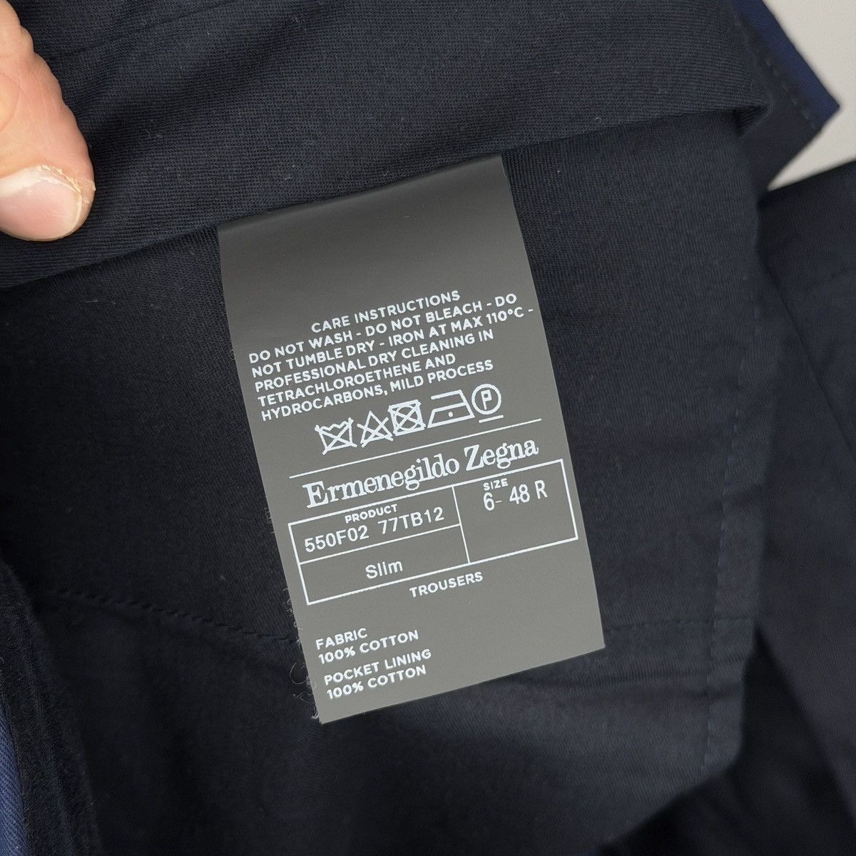 Ermenegildo Zegna Ermenegildo Zegna Navy Chino Premium Cotton Pants Size US 33 - 8 Thumbnail