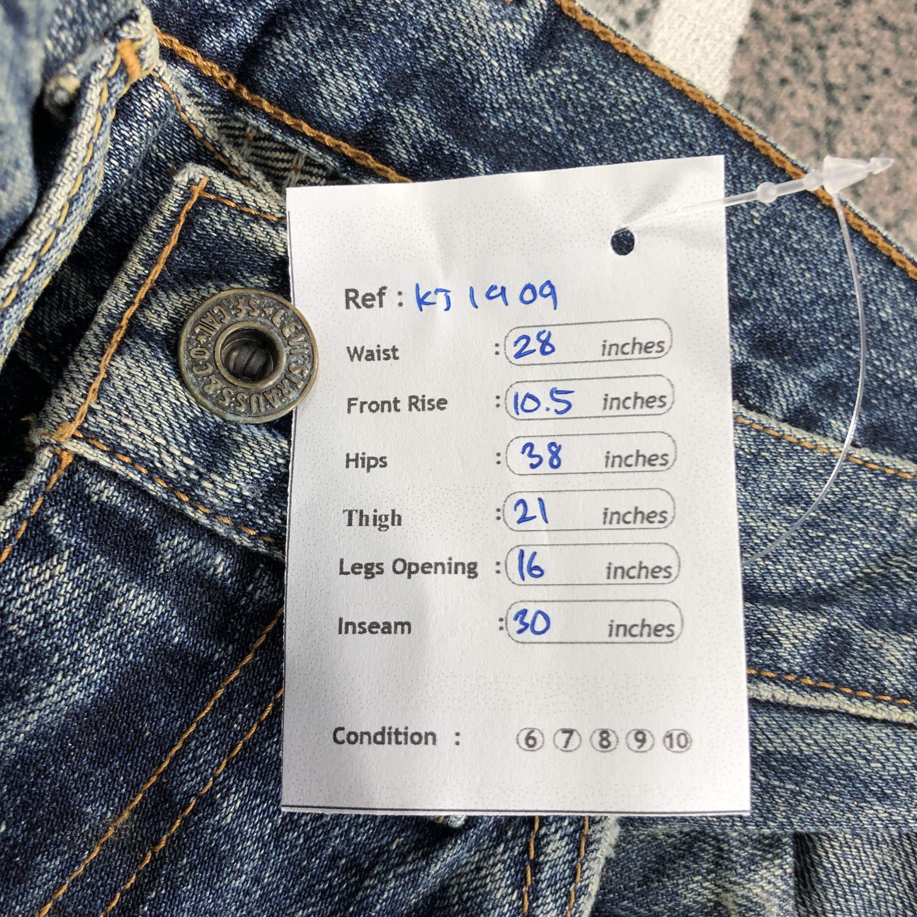 Levi's Vintage 90s Levis 502 Jeans Dirty Blue Wash Denim KJ1909 Size US 28 / EU 44 - 12 Thumbnail