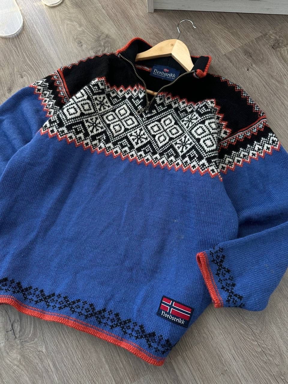 Vintage Vintage Nordstrikk Norway Wool Knit Blue Sweater Size US M / EU 48-50 / 2 - 9 Thumbnail