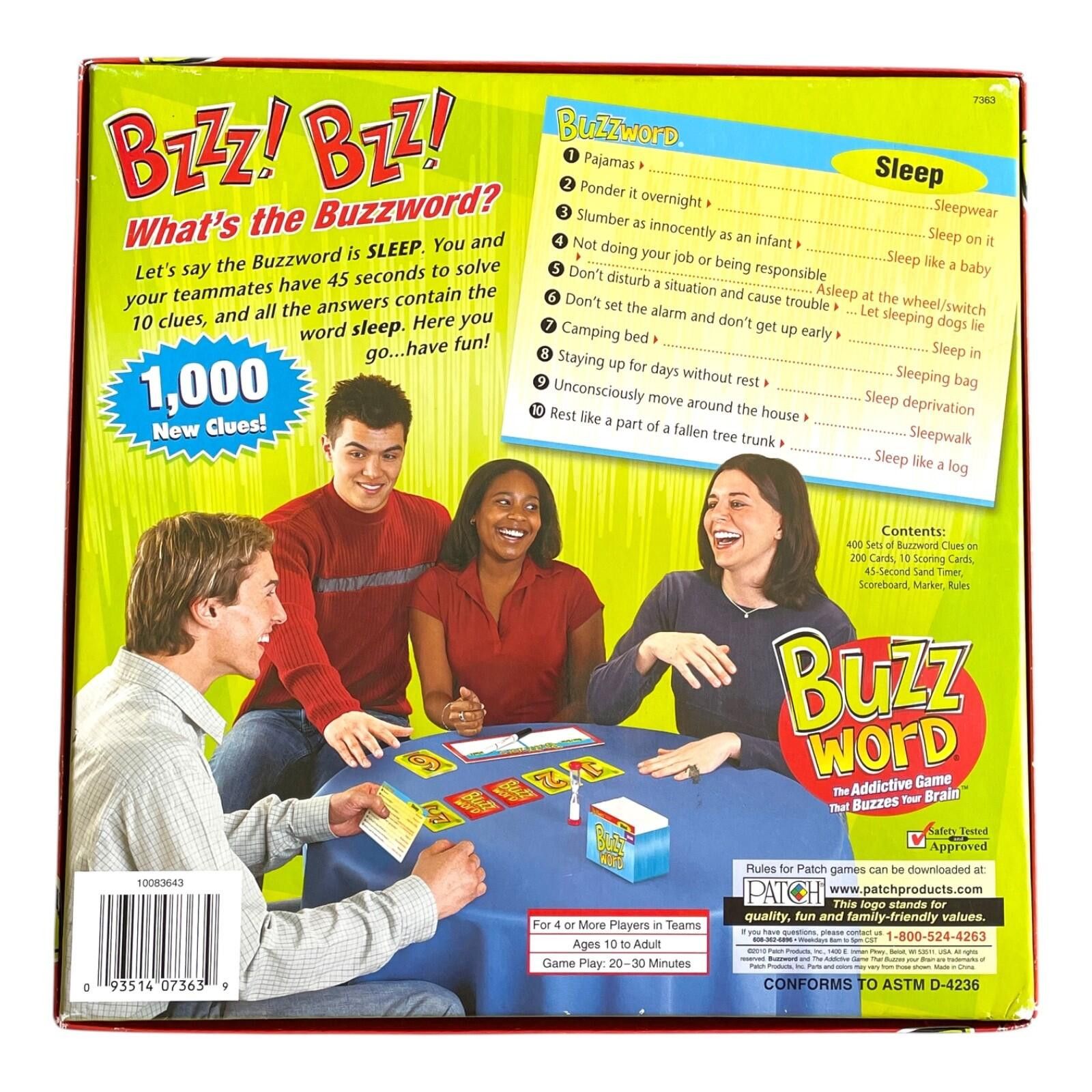 Other Buzz Word Board Game 2010 Complete Patch 1000 Clues CLEAN! Size ONE SIZE - 2 Thumbnail