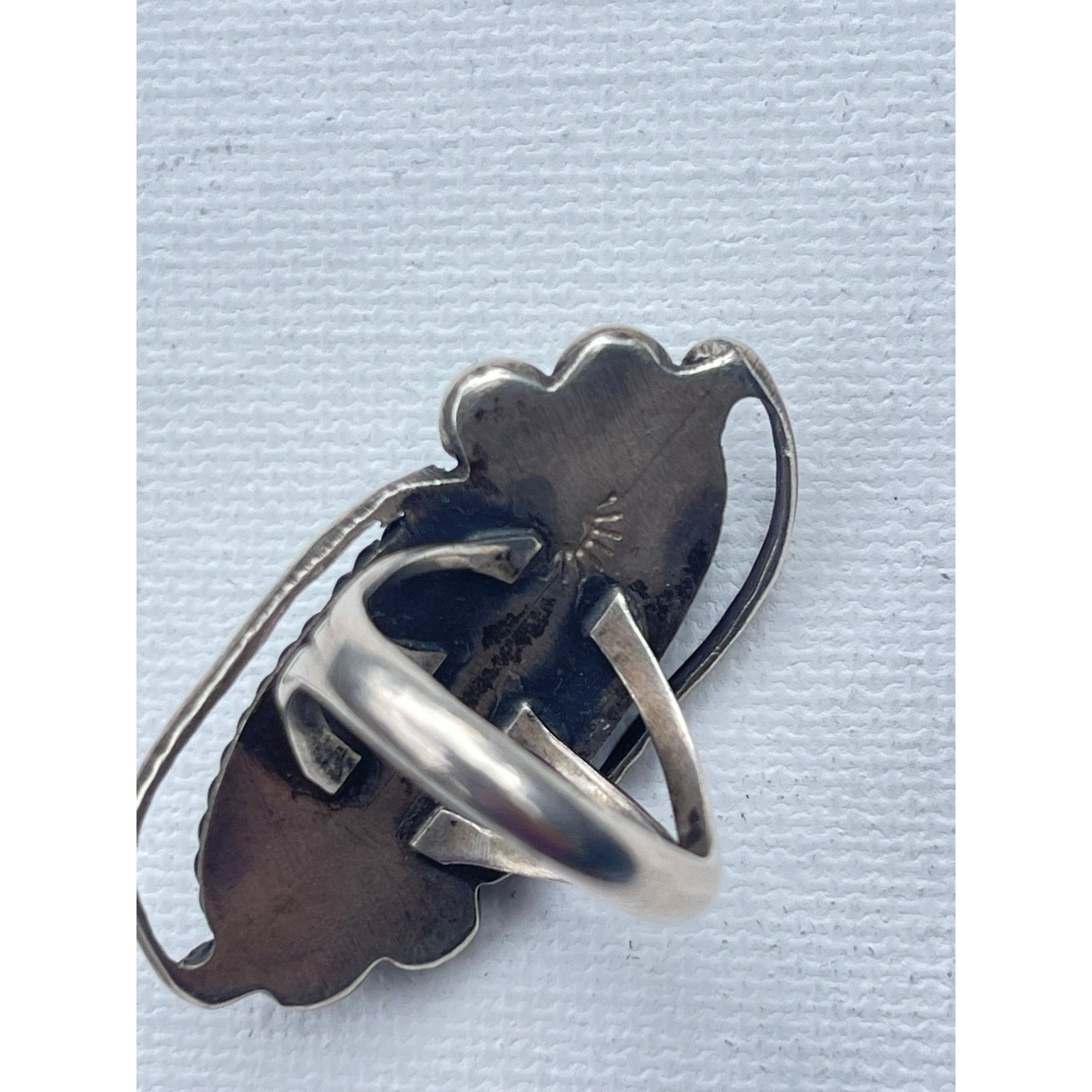 Vintage Signed Native American Malachite Ring Sterling Silver Size 6 Size ONE SIZE - 4 Thumbnail