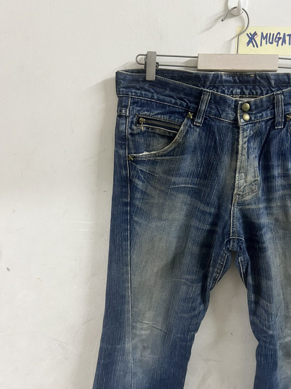 Japanese Brand × Vintage FLARED🔥VINTAGE LEE DISTRESSED DENIM TWIST PANT Size US 35 - 3 Thumbnail