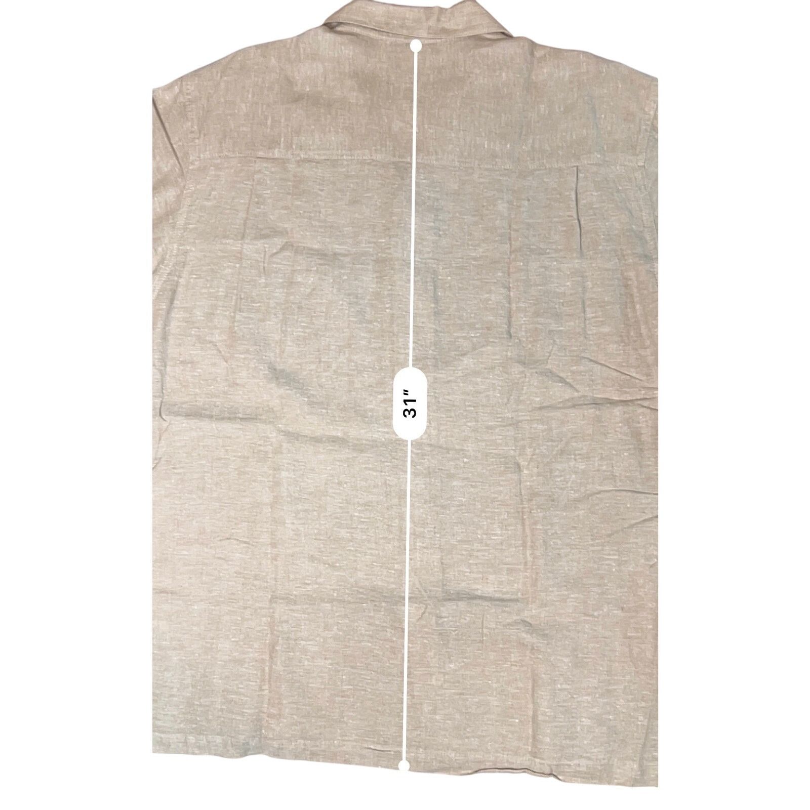 Saddlebred Saddlebread Cuban Pleated Lightweight Tan Linen Shirt XLARGE Size US XL / EU 56 / 4 - 5 Thumbnail