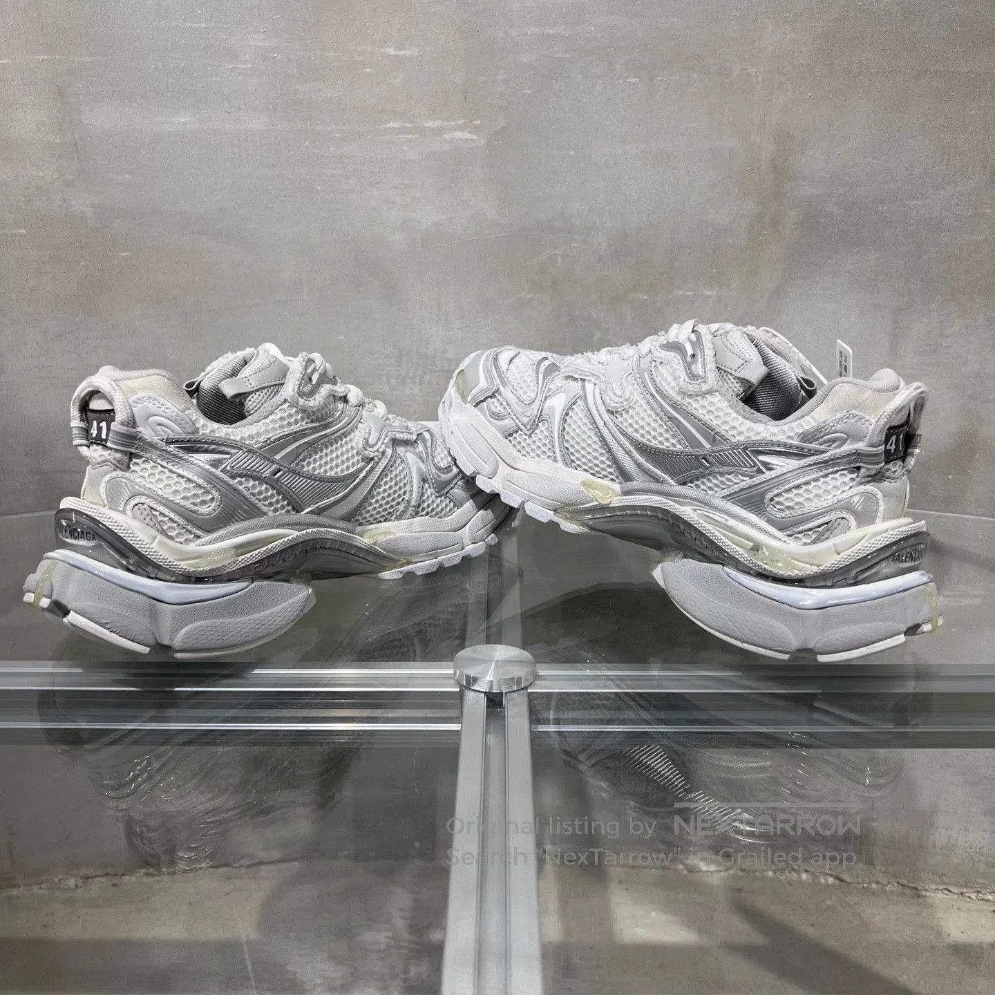 Balenciaga Silver Chunky Low-Top Sneakers Size 8. Size US 8 / EU 41 - 5 Thumbnail