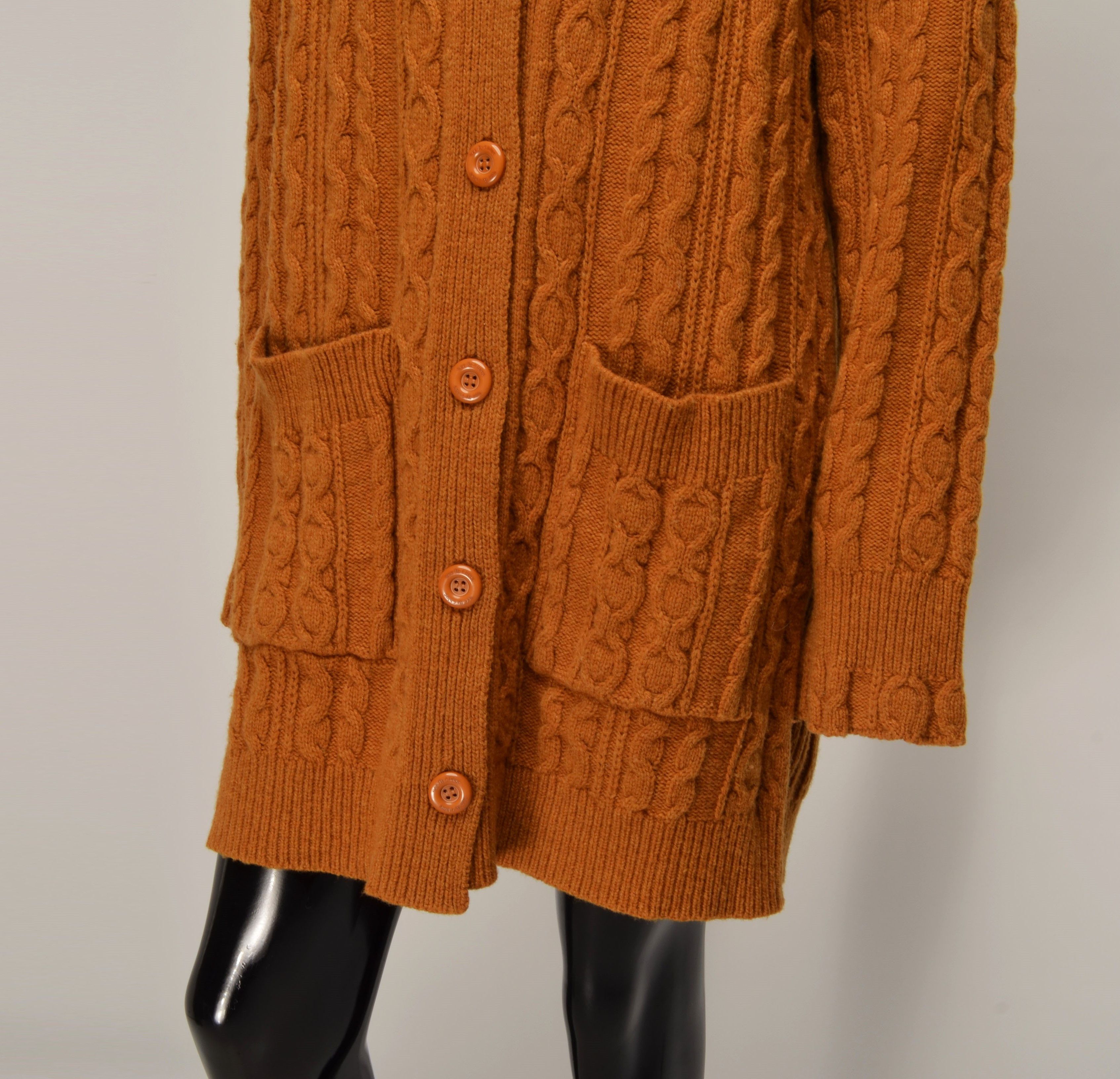Chloe See by Chloe Cable Knit Autumnal Brown Long Cardigan Size M / US 6-8 / IT 42-44 - 3 Thumbnail