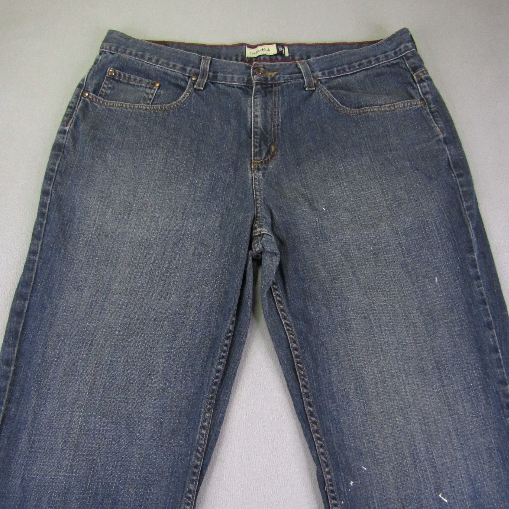 Anchor Blue VINTAGE Anchor Blue Denim Jeans Mens 38x34 Straight Leg Regular Fit Cotton Outdoor Grunge 90s Mens Size US 39 - 2 Thumbnail