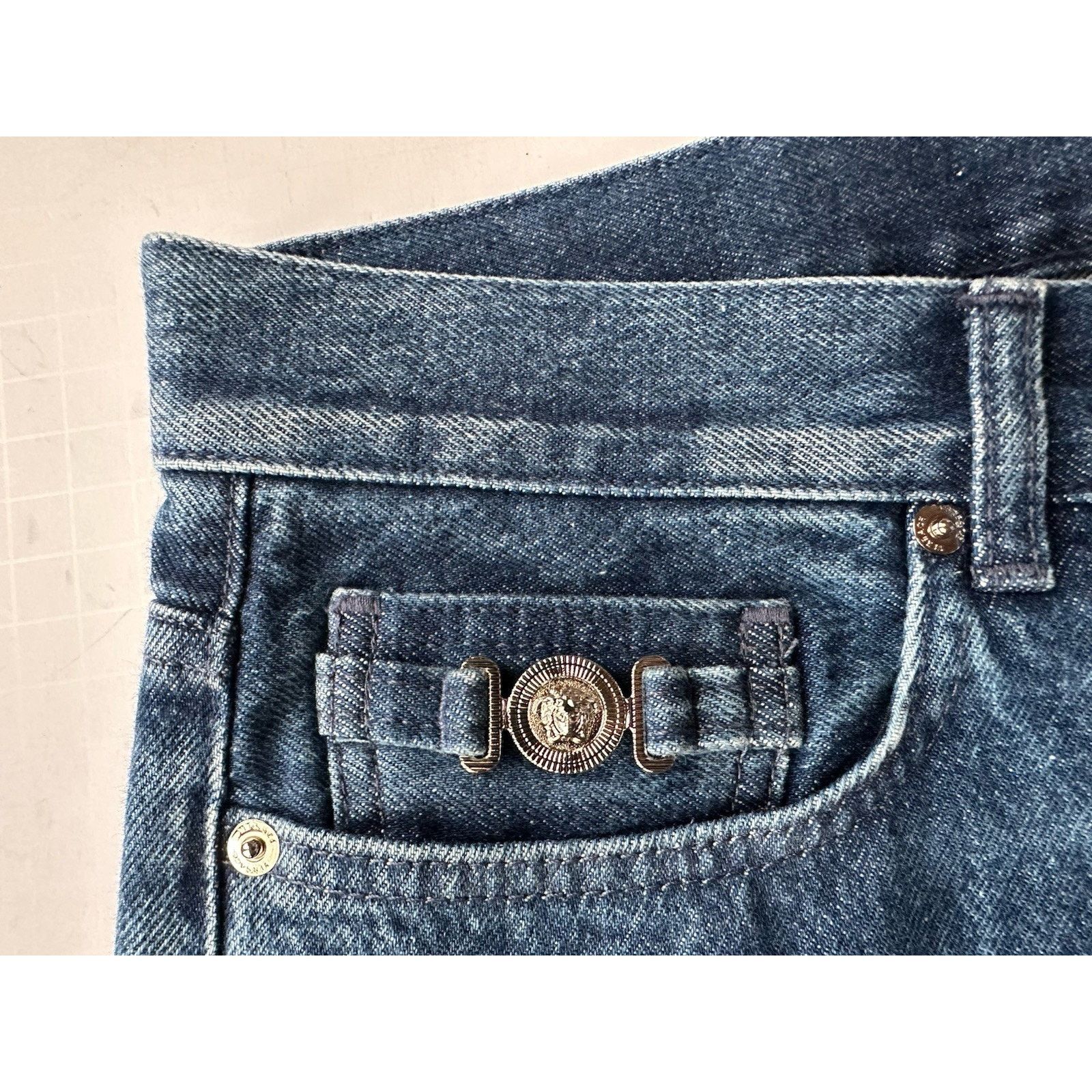 Versace Versace Men’s Denim Stone Washed Blue Jeans 34 US 1010816 Size US 34 / EU 50 - 5 Thumbnail