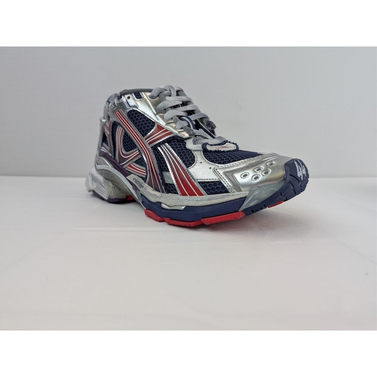 Balenciaga o1rshd1 Mesh Rubber Runner in Navy/Red/Grey Size US 11 / EU 44 - 2 Thumbnail