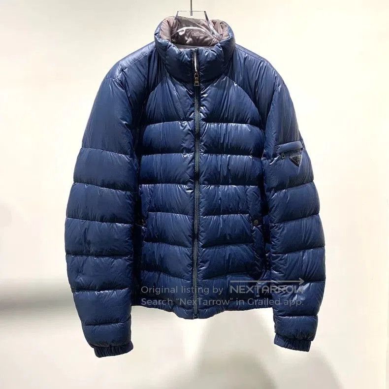 Prada Reversible Double Triangle Down Jacket.