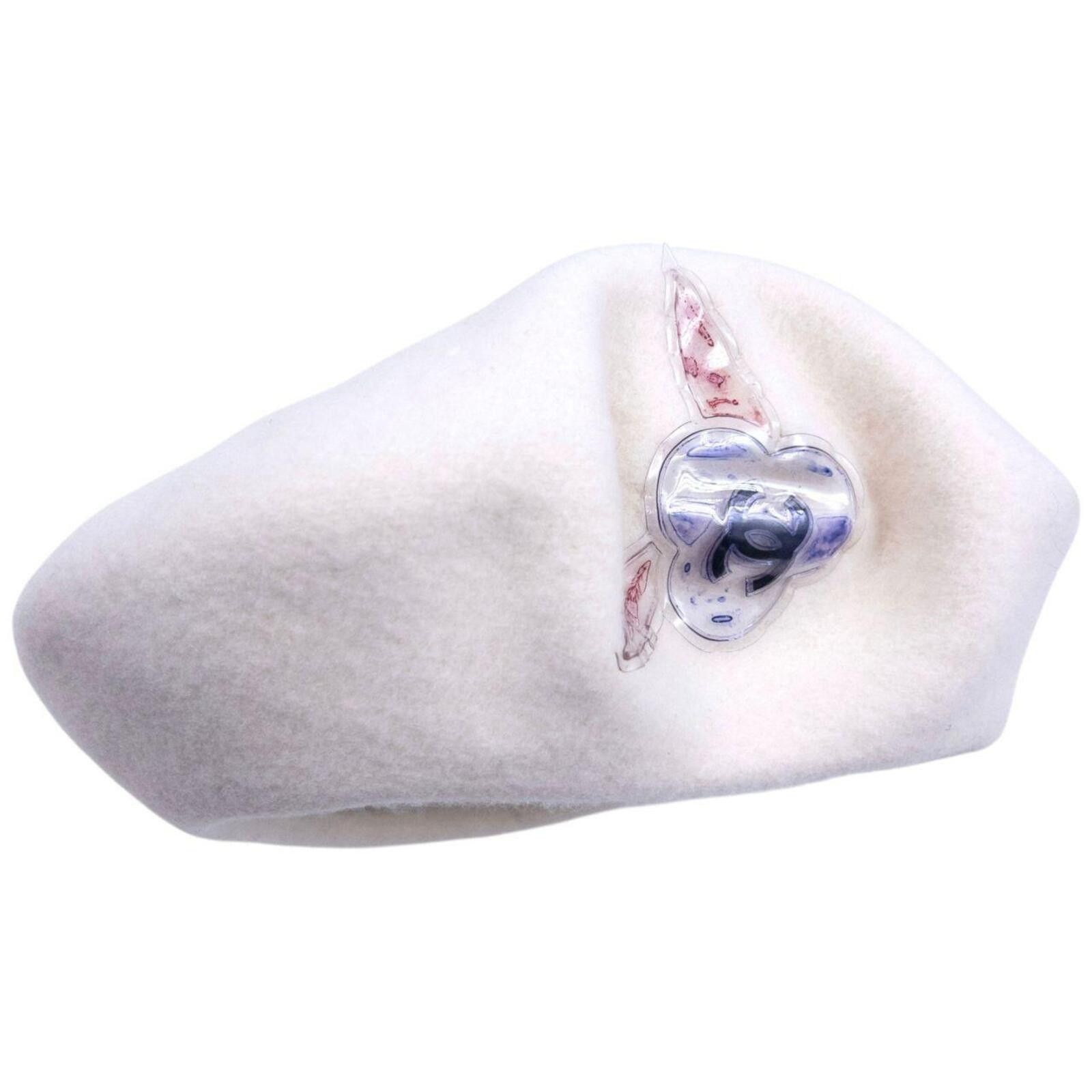 Chanel Vintage Chanel by Karl Lagerfeld Poppy Logo Wool Beret Hat Size ONE SIZE - 1 Thumbnail