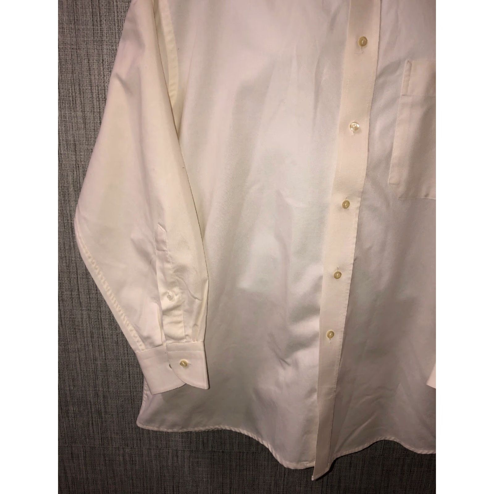 Eton VINTAGE Eton Etastar Mens Long Sleeve Dress Shirt 24 Inch Armpit Ivory Button-Front Large Mens Size US L / EU 52-54 / 3 - 3 Thumbnail