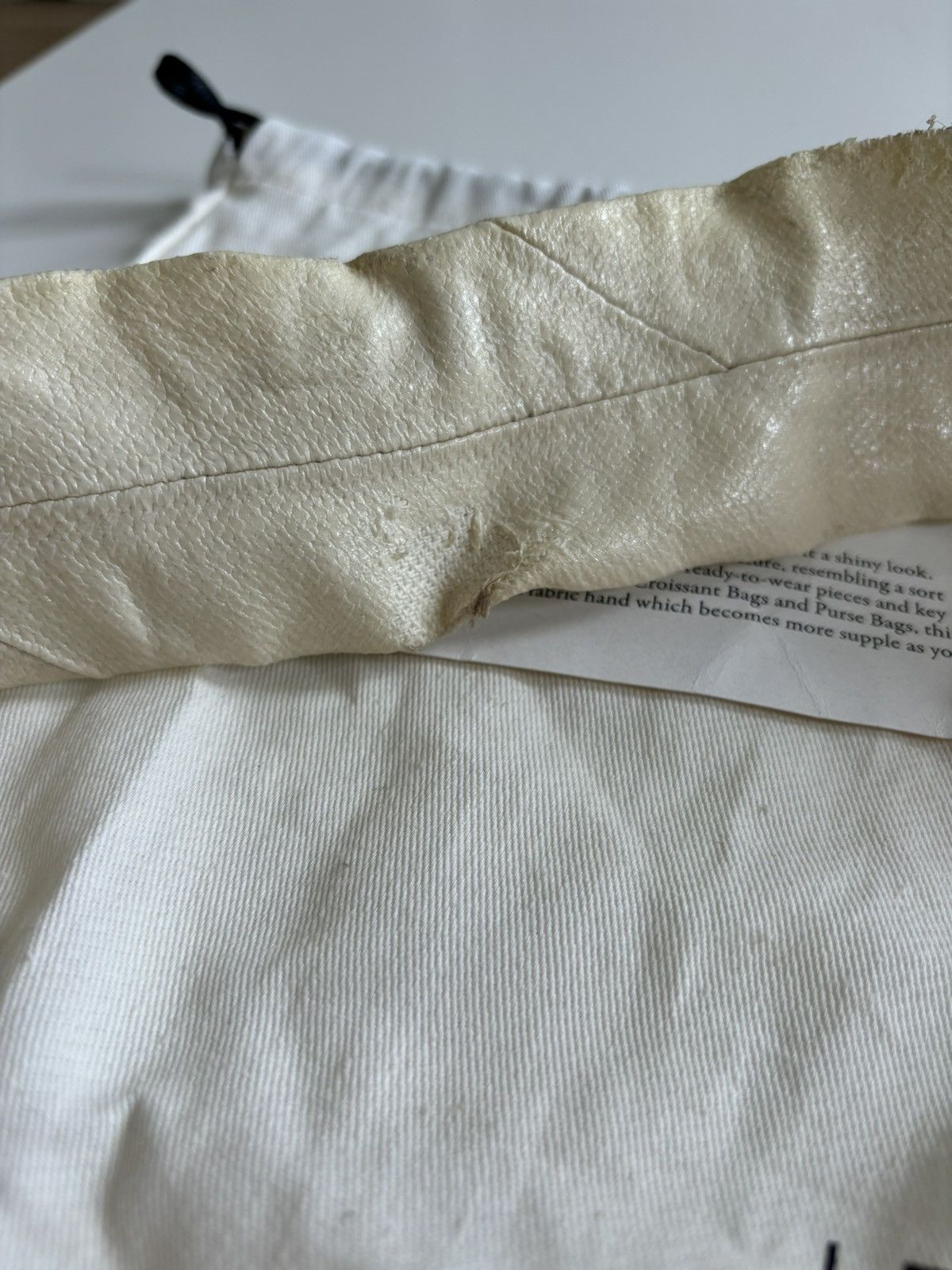 Lemaire Lemaire Small Coated Linen Canvas Croissant in “Almond Milk” Size ONE SIZE - 8 Thumbnail